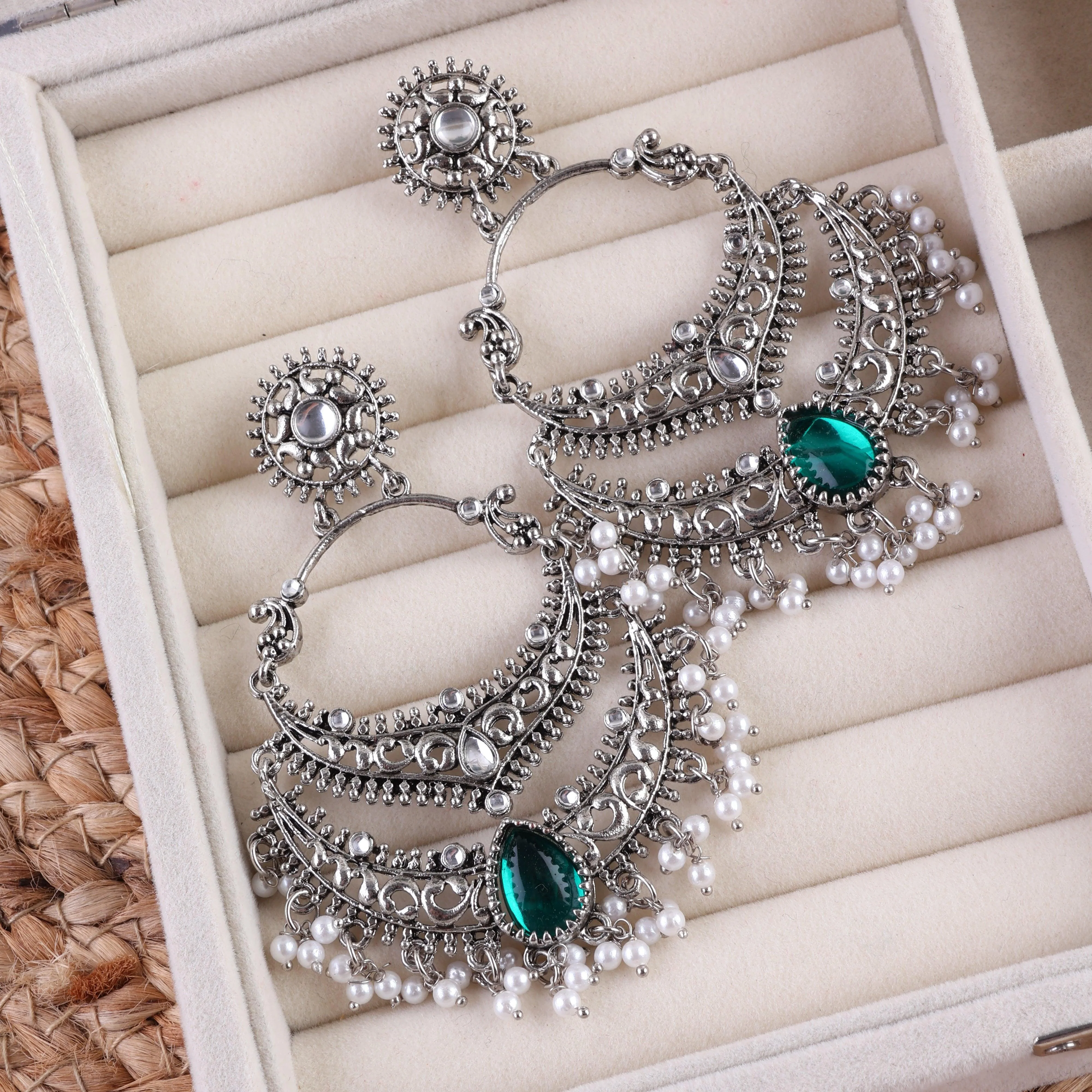 Green Vahini Boho Earring - Image 4