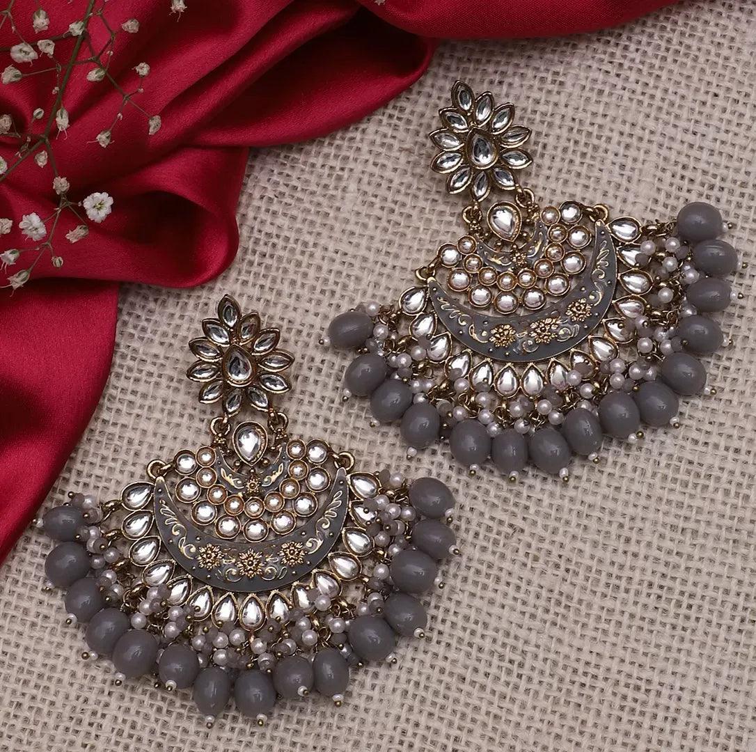 Grey Maisha Chandbali - Image 4