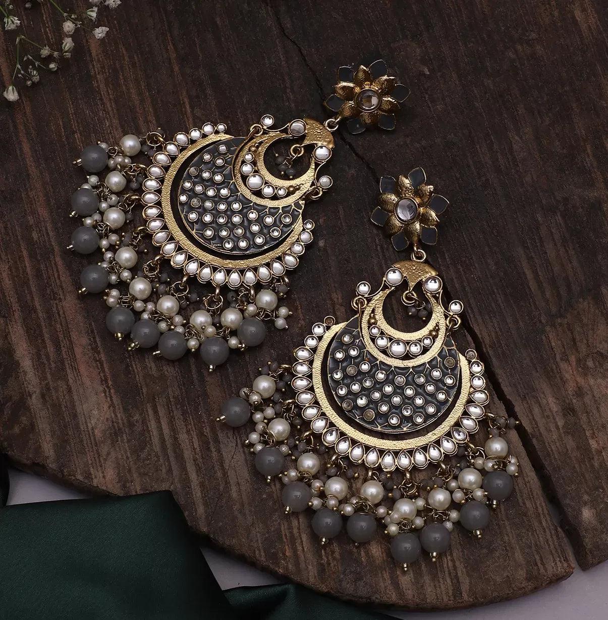 Grey Nazma Chandbali - Image 5