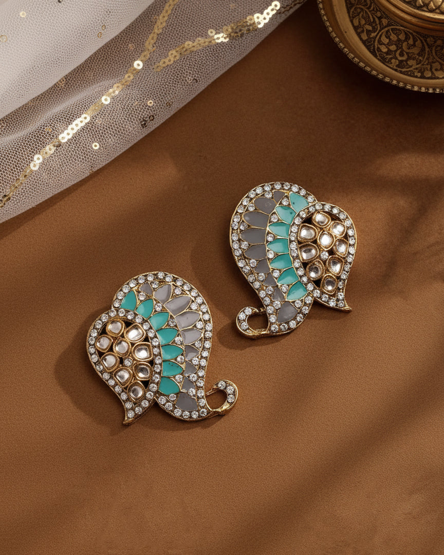 Grey Turquoise Urfi Stud - Image 3