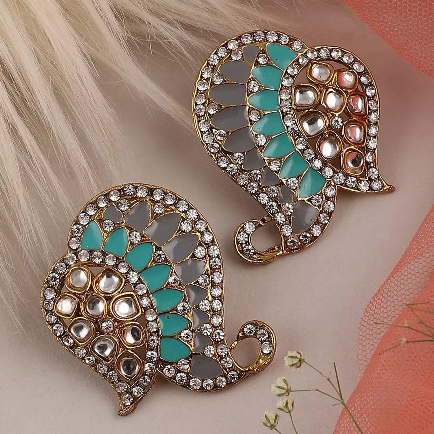 Grey Turquoise Urfi Stud - Image 4