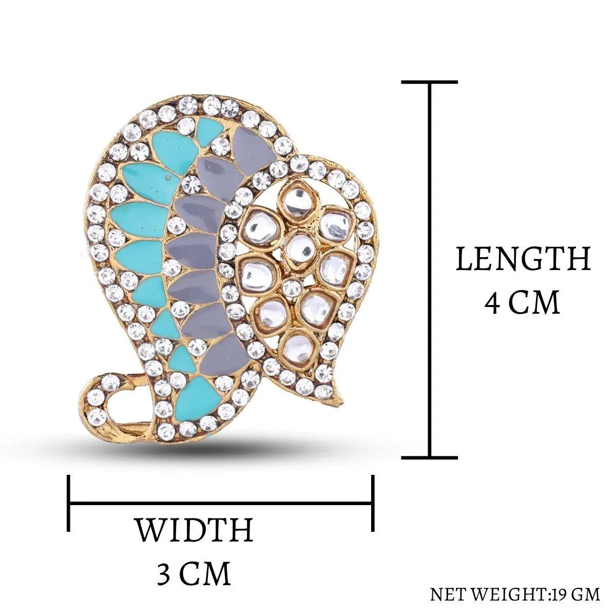 Grey Turquoise Urfi Stud - Image 7