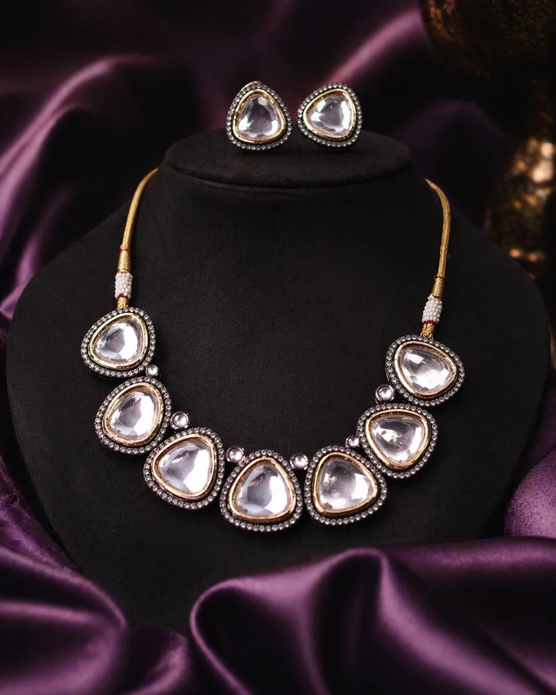 Hamza Polki Lookalike Necklace Set - Image 2