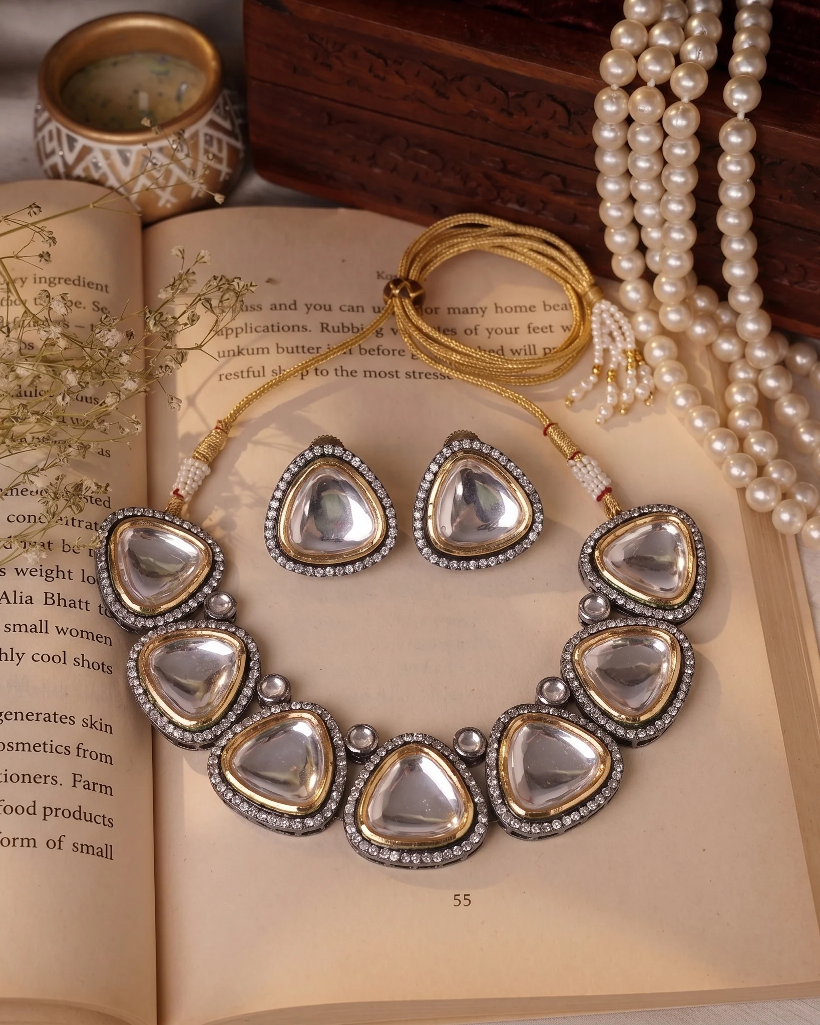 Hamza Polki Lookalike Necklace Set - Image 3