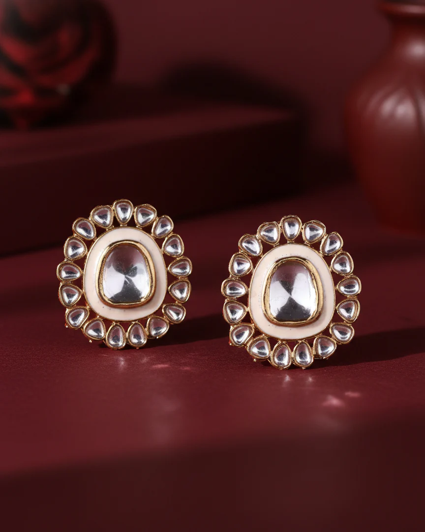 Ivory Dev kundan Stud - Image 2