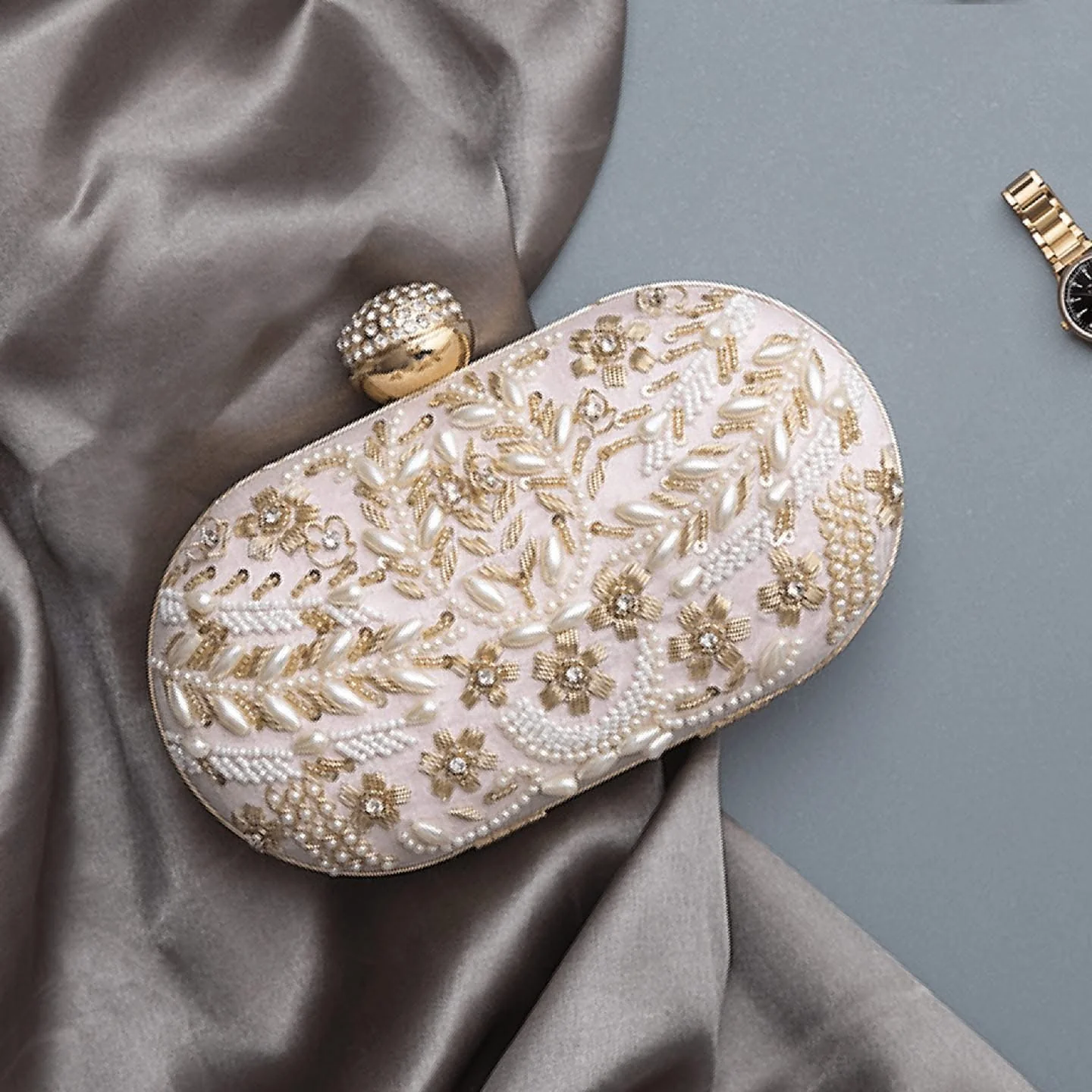 Ivory Kanika Bridal Ethnic Clutch - Image 5