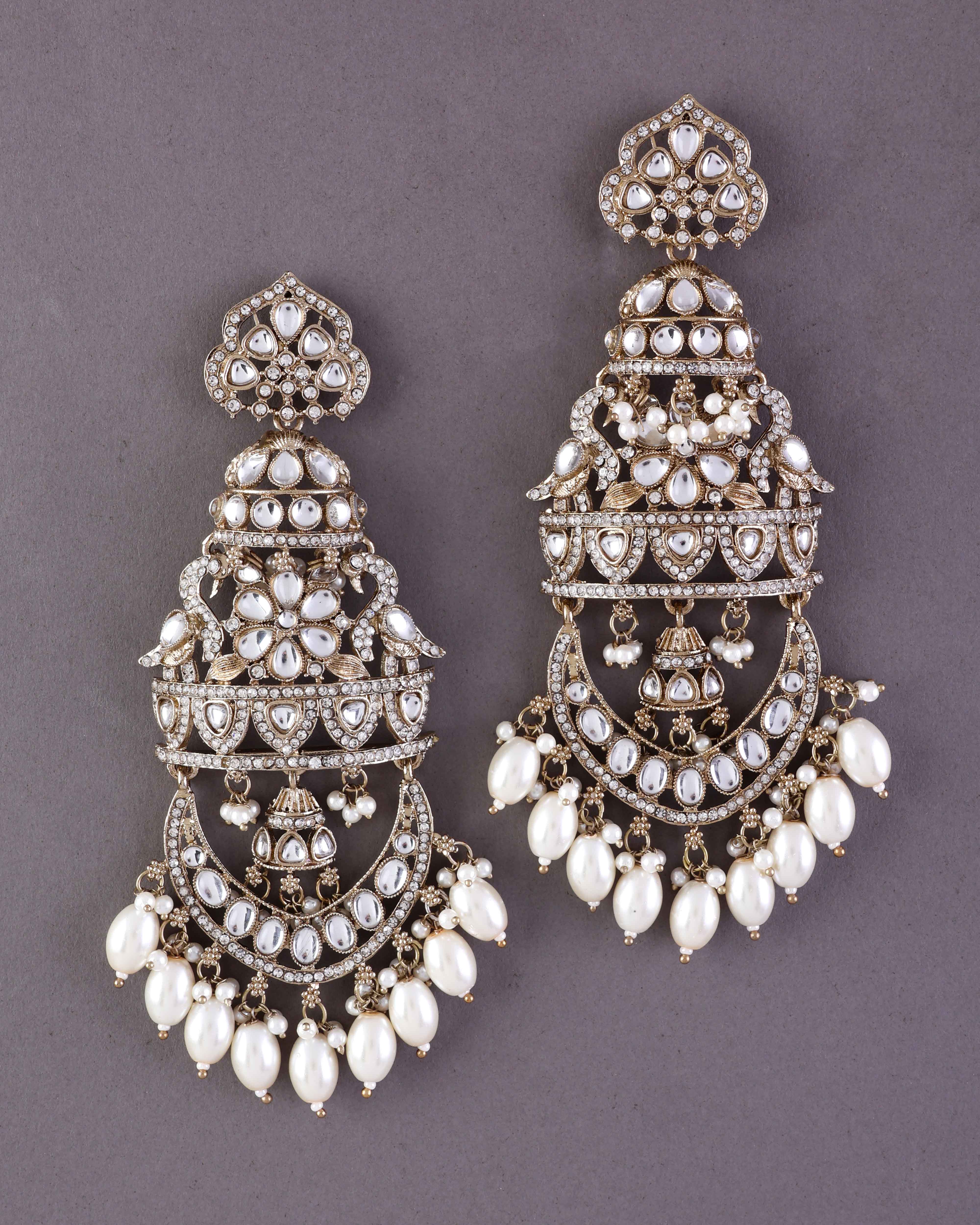 Pearl Kavleen Premium Designer Statement Earring - Image 10
