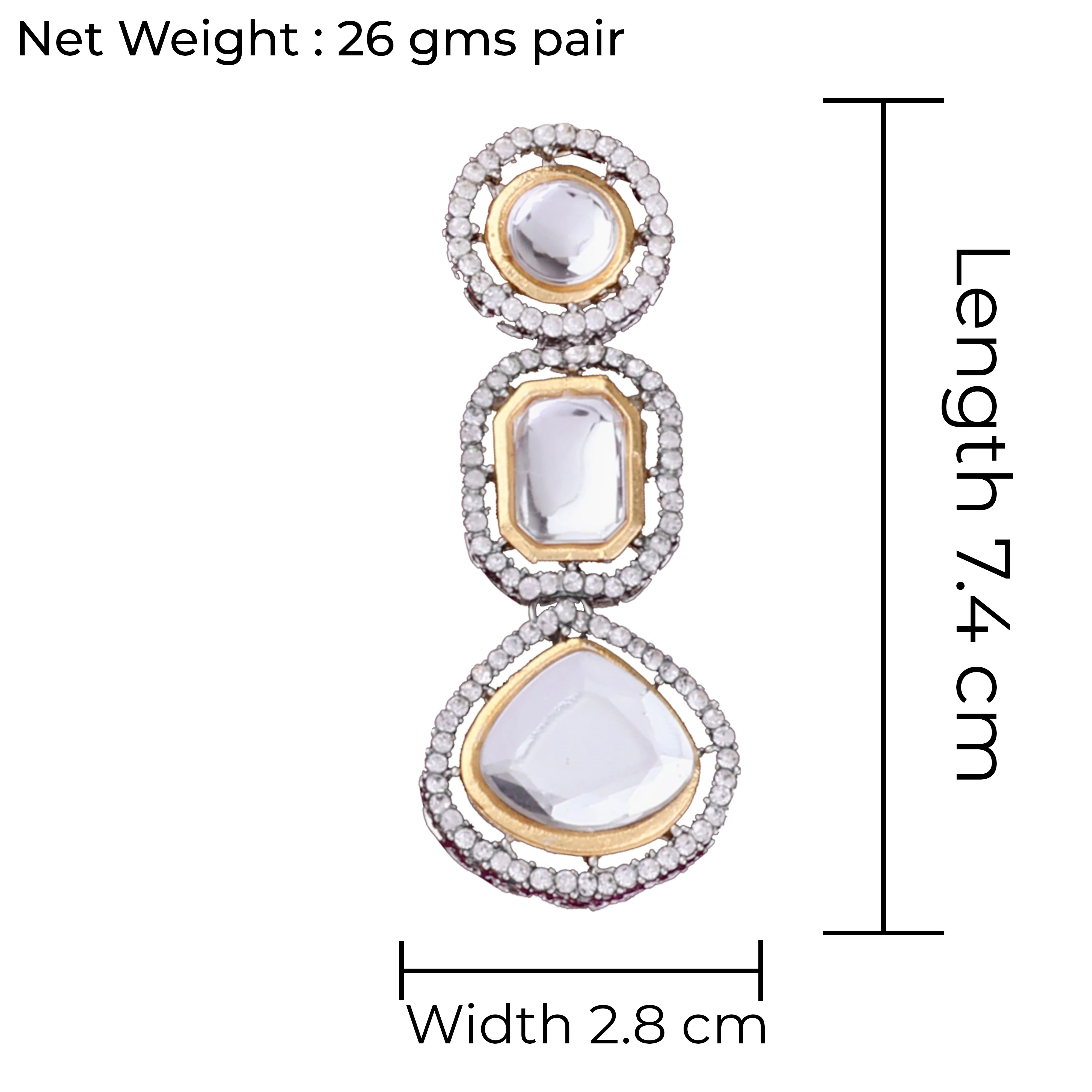 Kinza Polki Dupe Necklace Set with Earring - Image 5