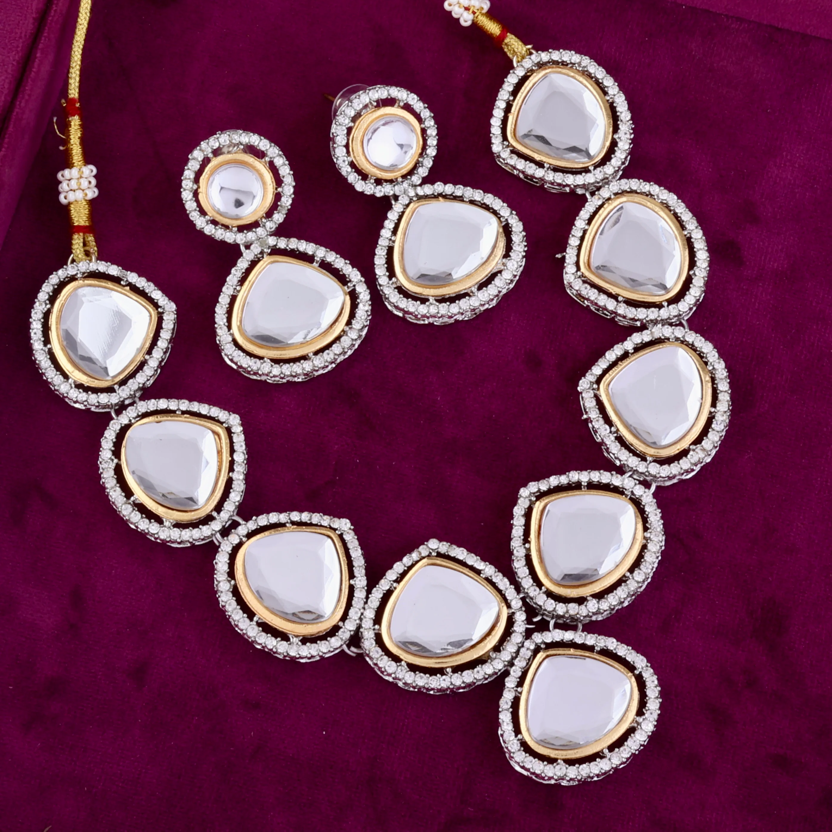 Layla Polki Dupe Necklace Set with Earring - Image 4