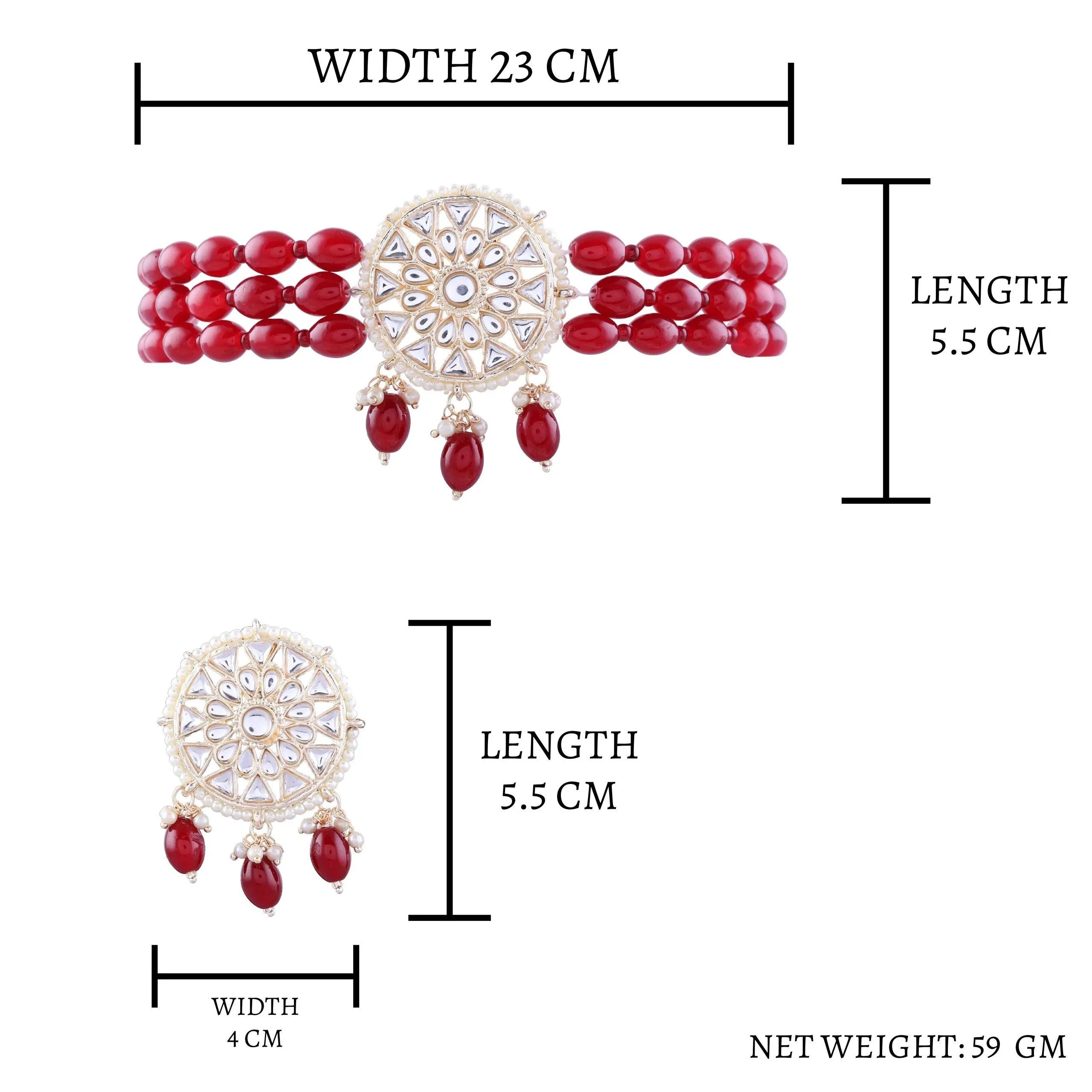 Maroon Arshi Choker Set - Image 5
