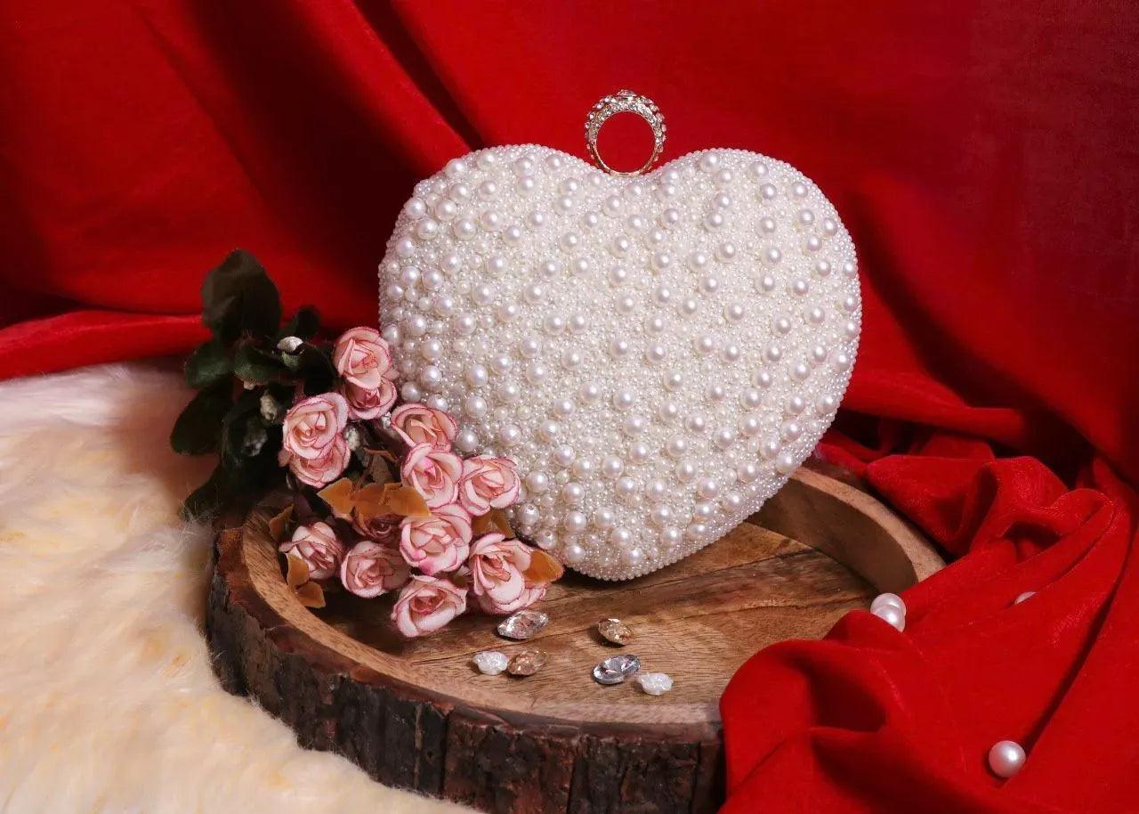 Meera Pearl Clutch – Heart - Image 2