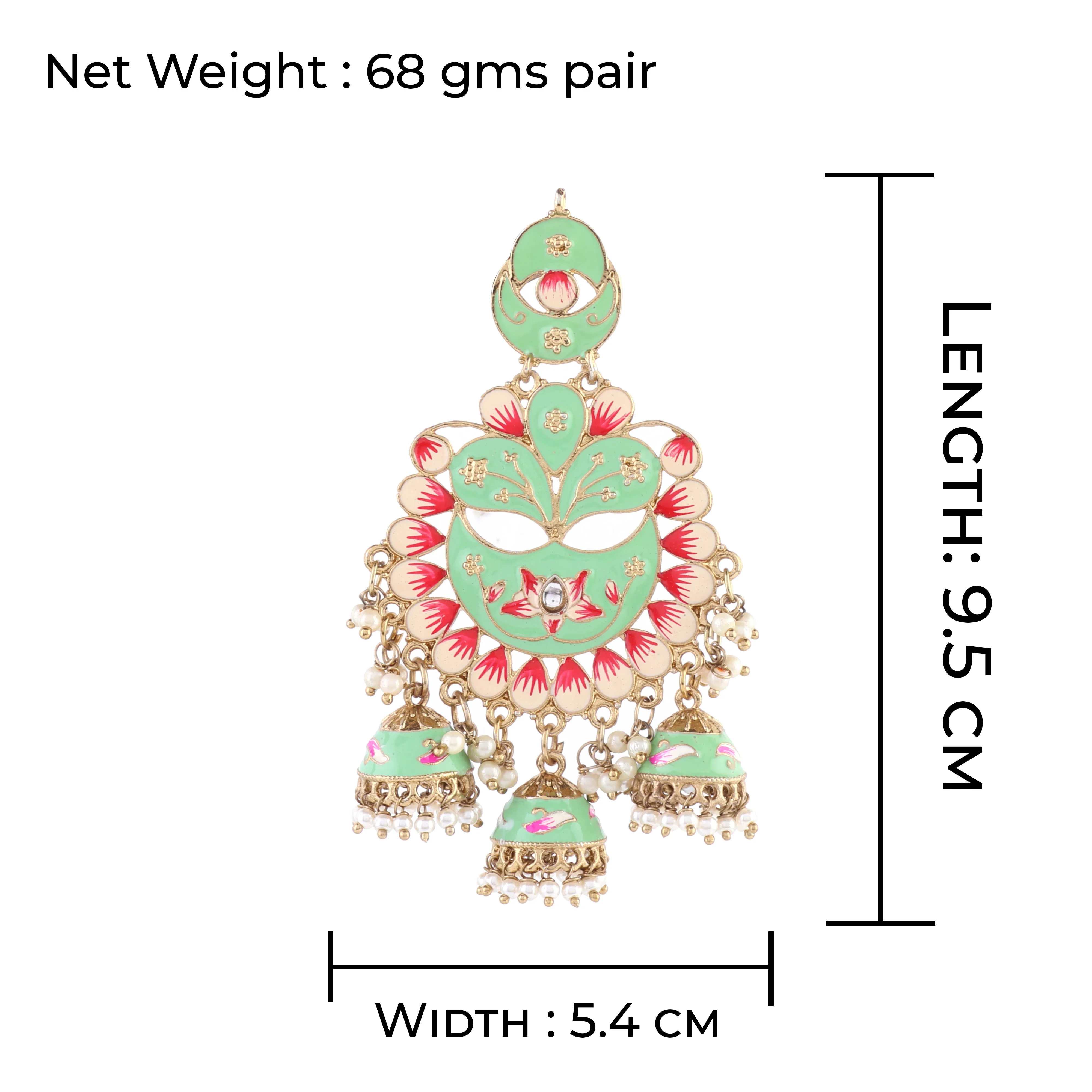 Mint Charvi Meenakari Jhumka - Image 4
