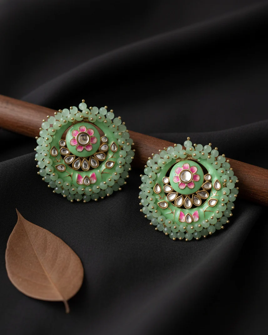 Mint Green Ashu Meena Stud - Image 3