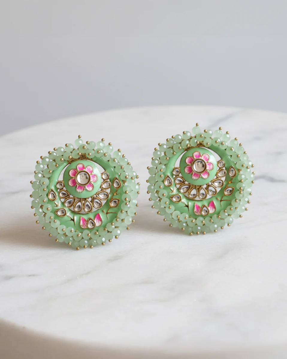 Mint Green Ashu Meena Stud - Image 5