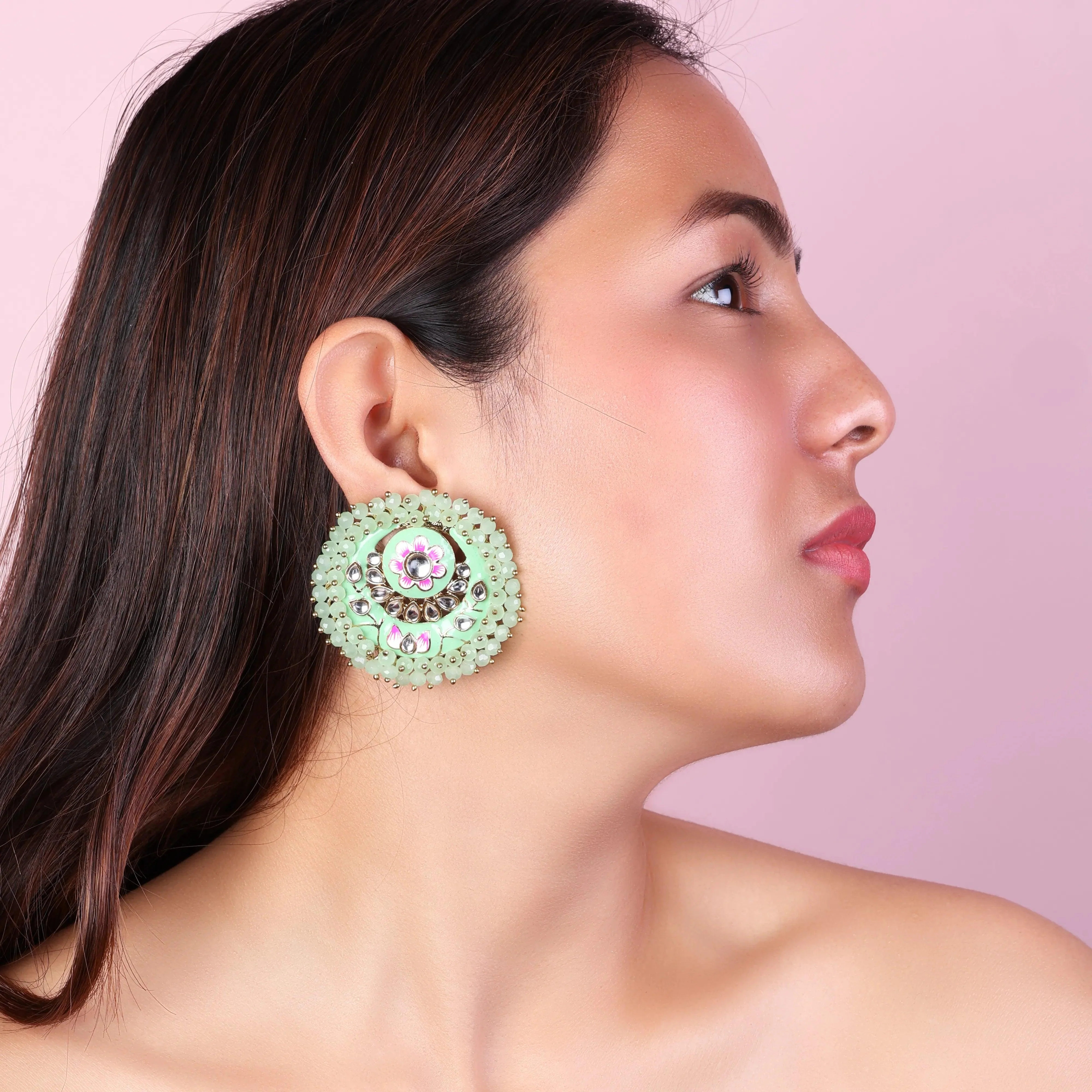 Mint Green Ashu Meena Stud - Image 7