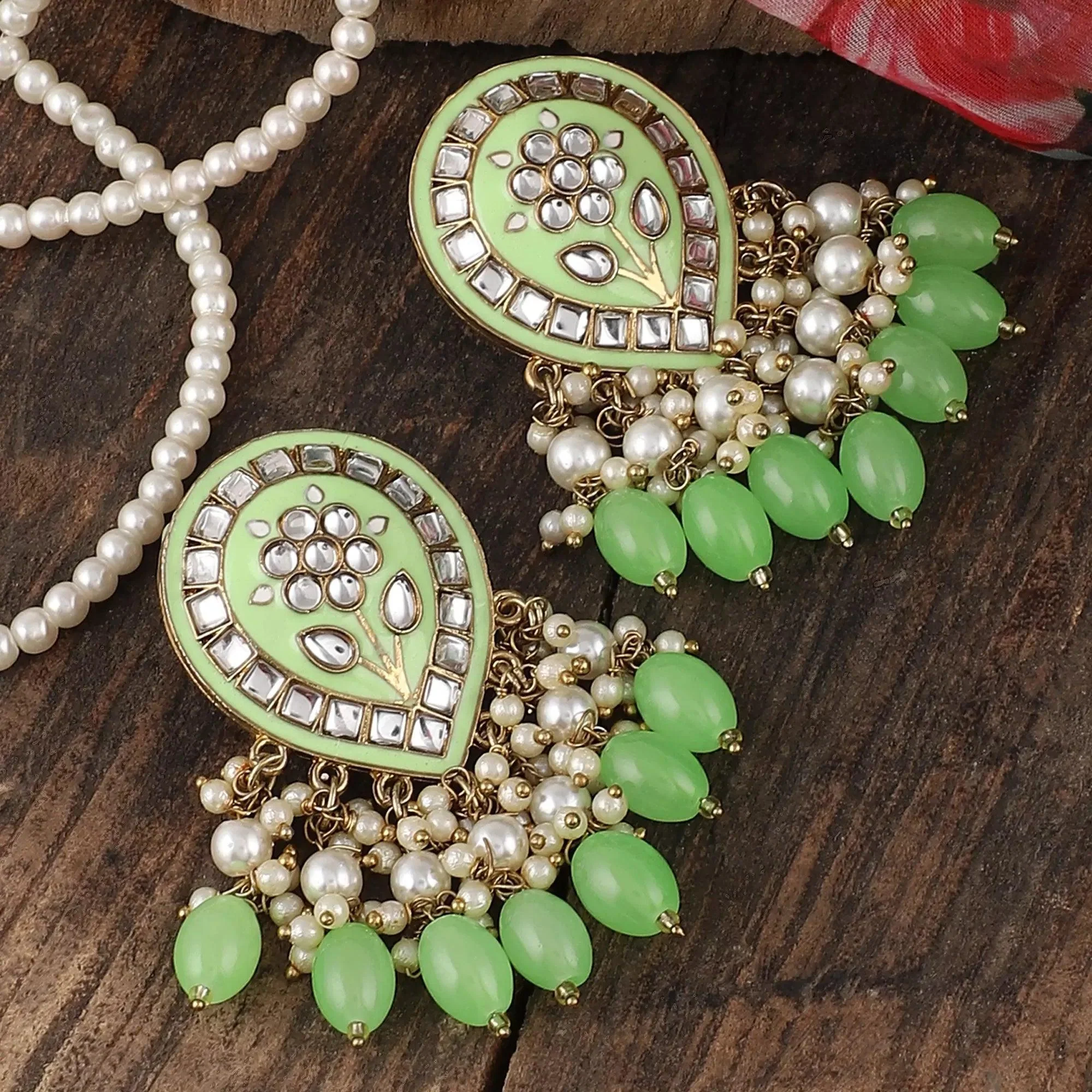 Mint Green Maitreyi Earring - Image 3