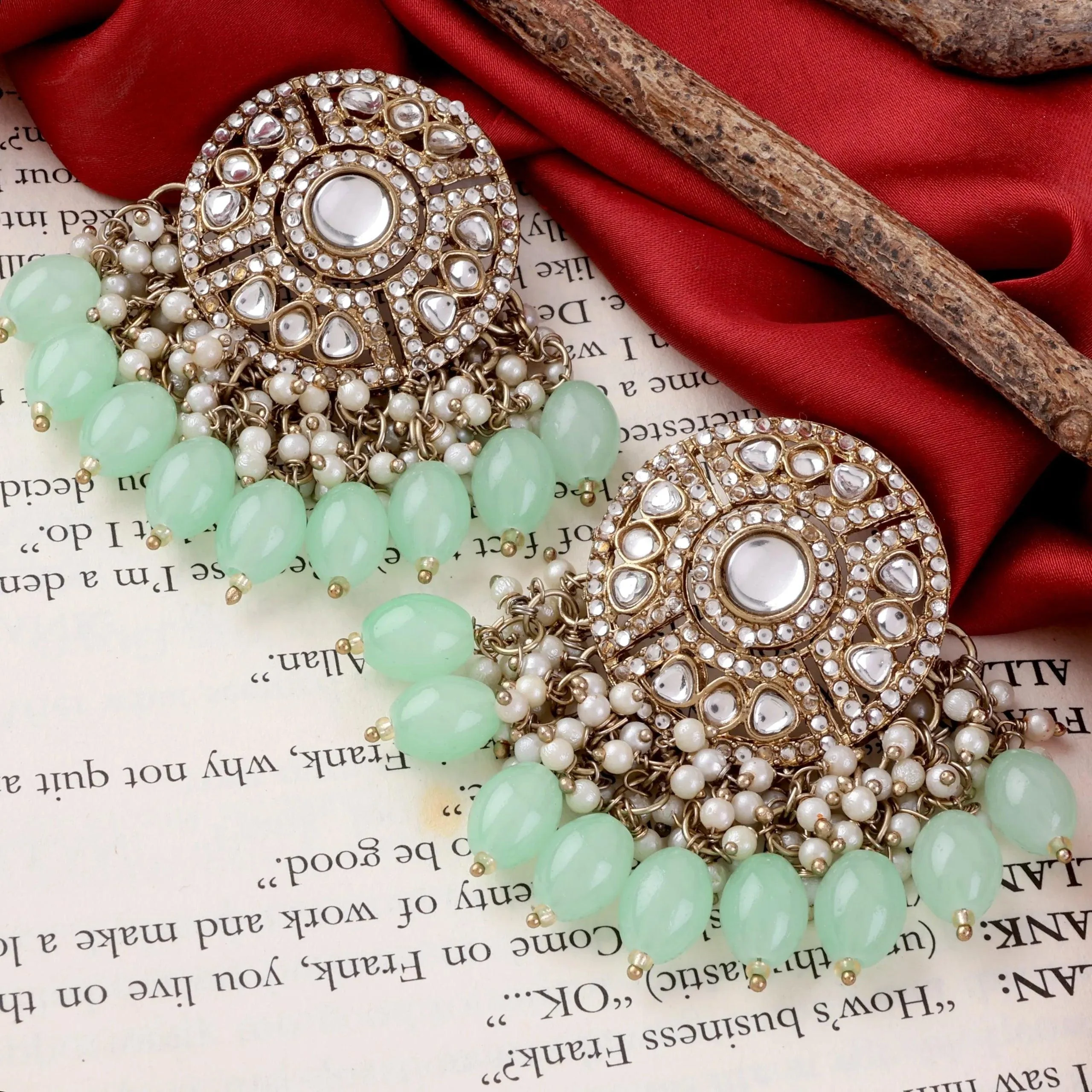 Mint Green Malti Earring - Image 5