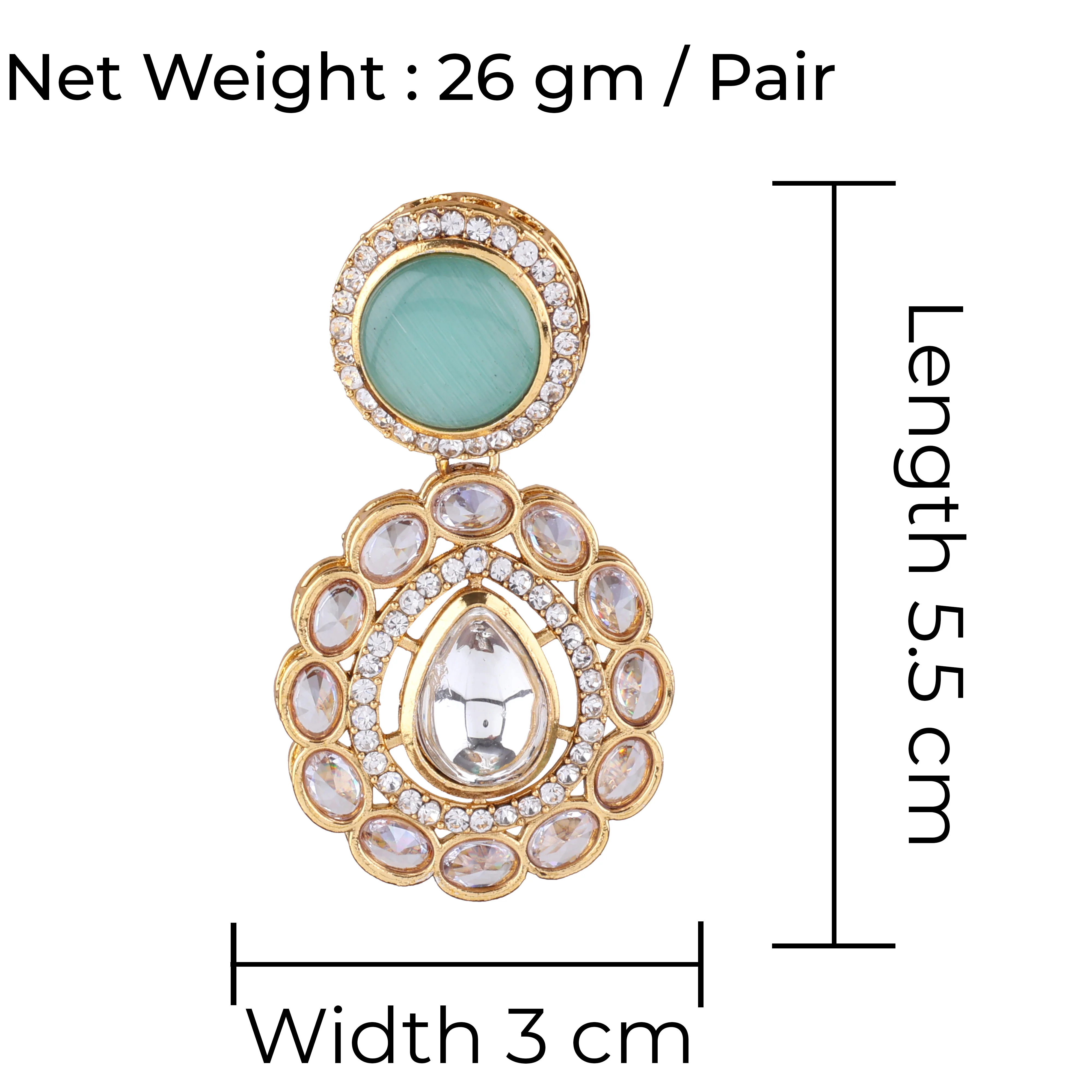 Mint Green Oshini Designer Earring - Image 3