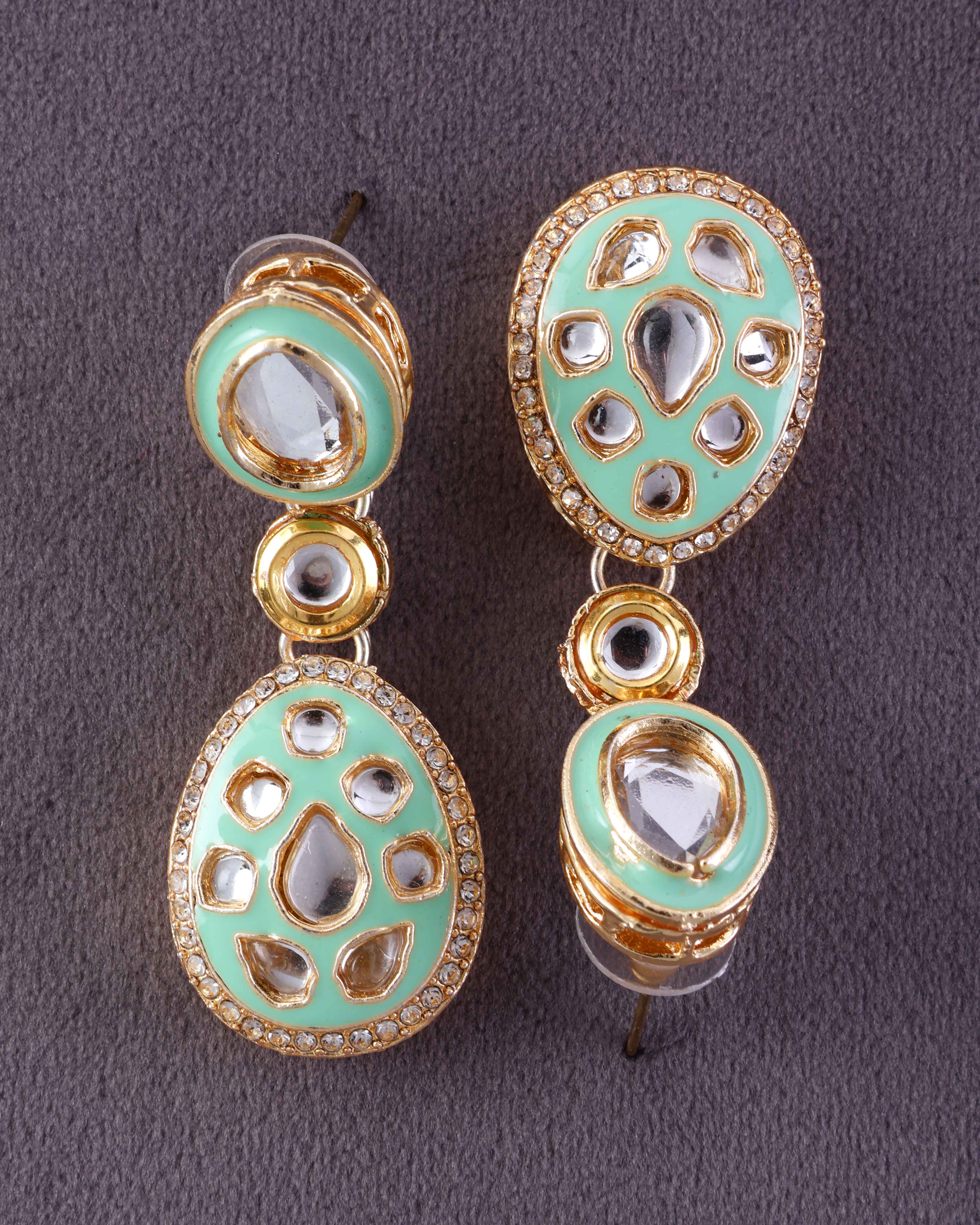 Mint Kuvar Meenakari Earring - Image 4
