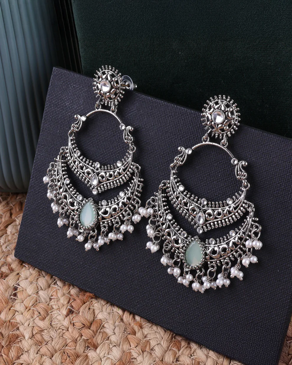 Mint Green Vahini Boho Earring - Image 3