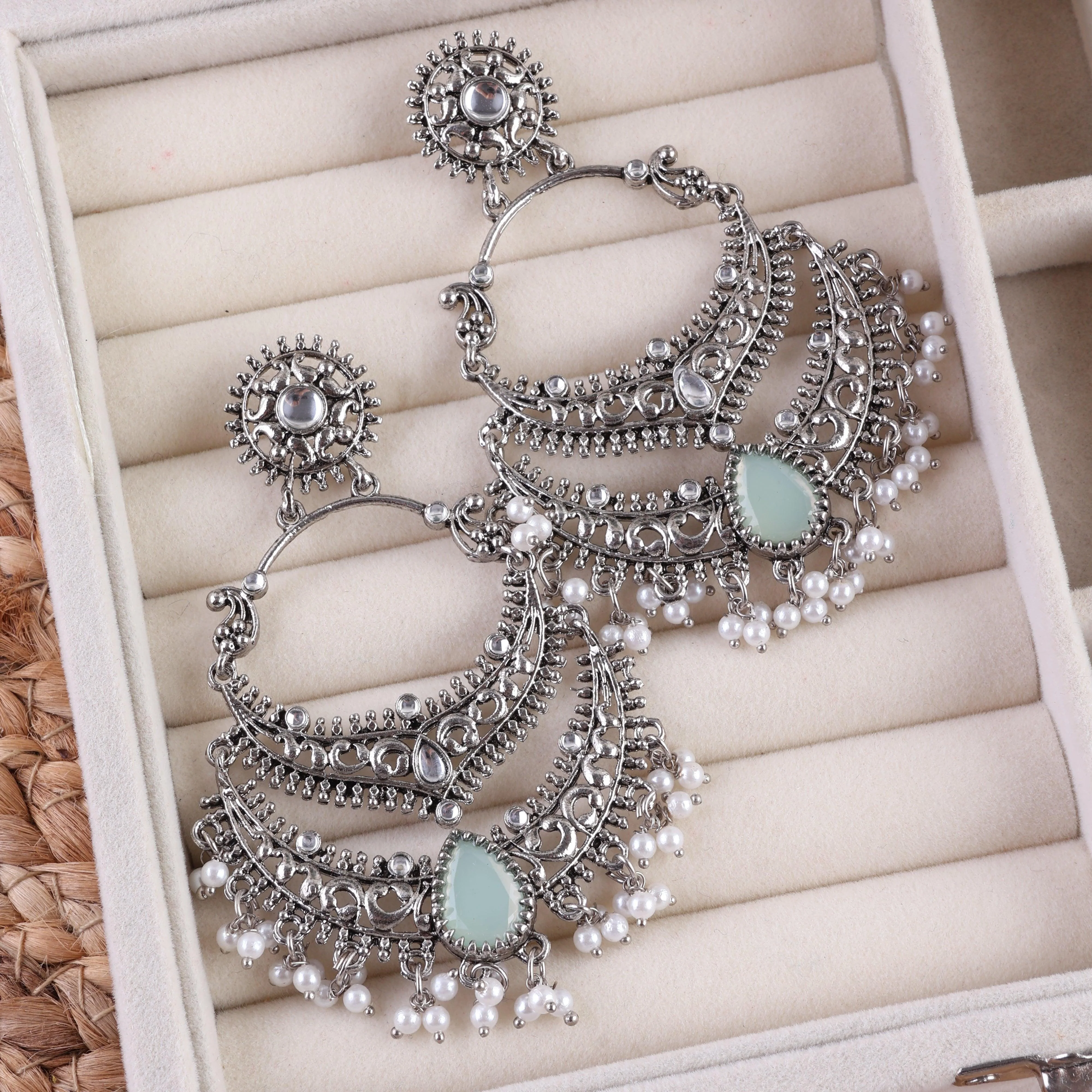 Mint Green Vahini Boho Earring - Image 4