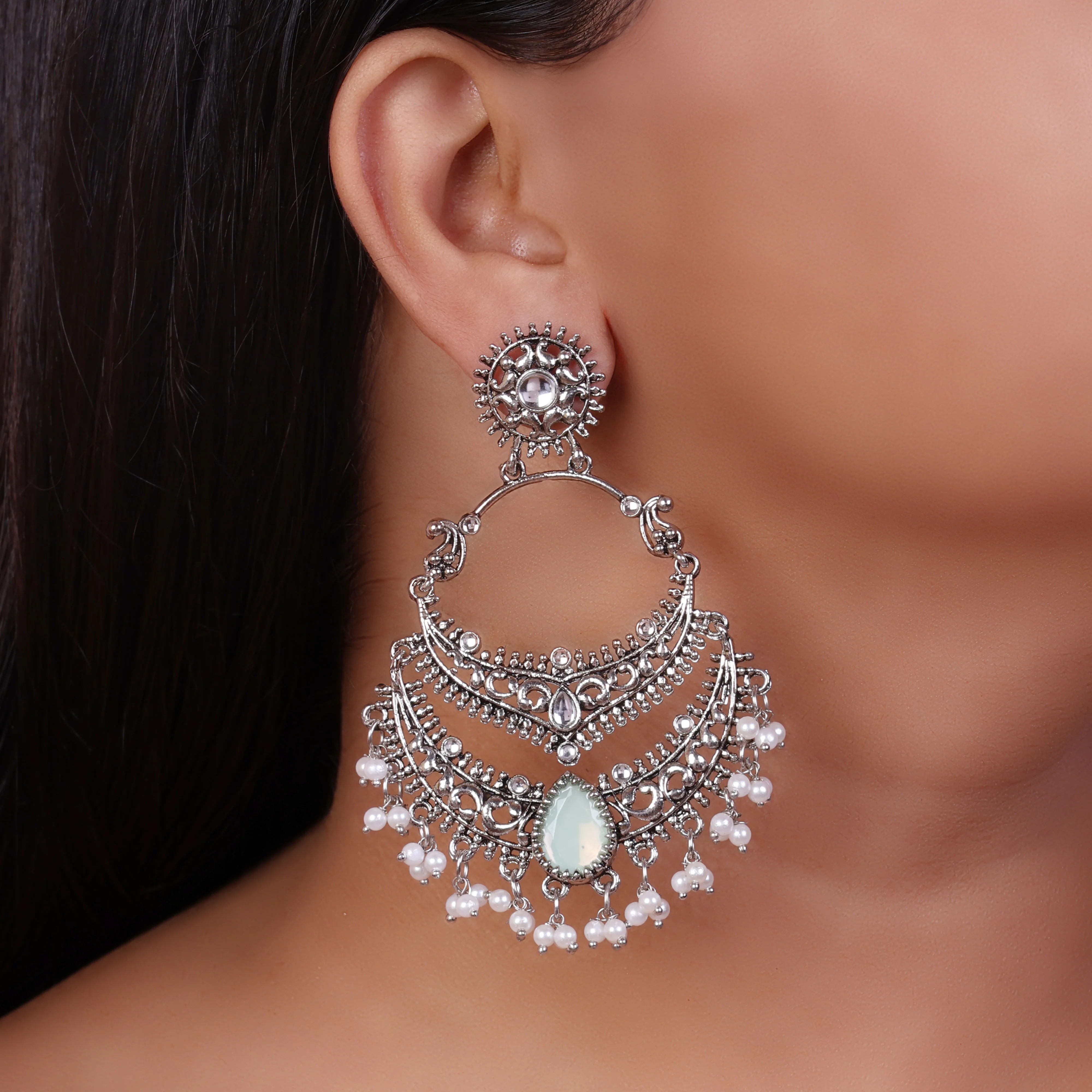 Mint Green Vahini Boho Earring - Image 5