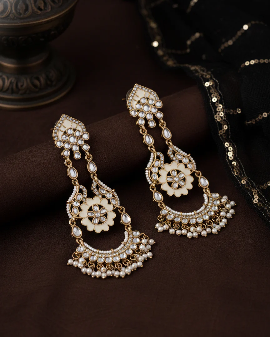 Mukund Meenakari Chandbali - Image 3