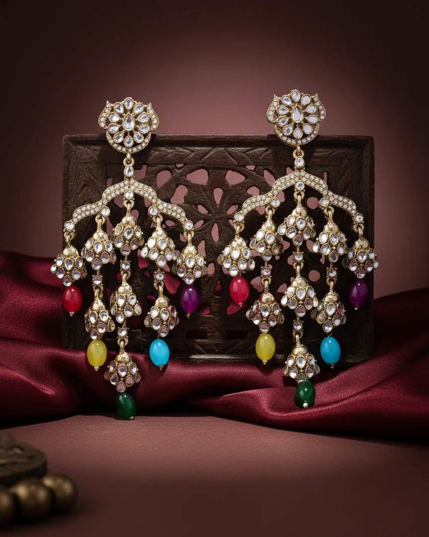 Multi Ahsas Designer Premium Earring - Image 5