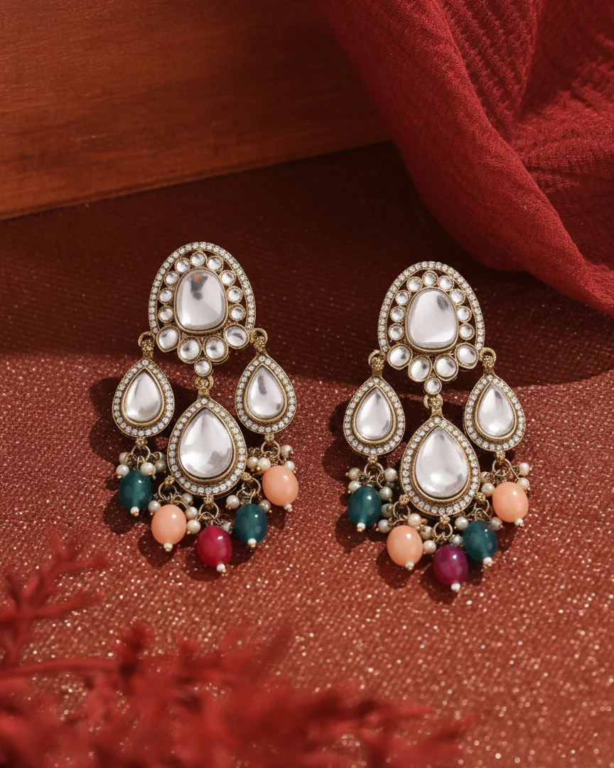 Multi Preet Designer Chandbali - Image 3