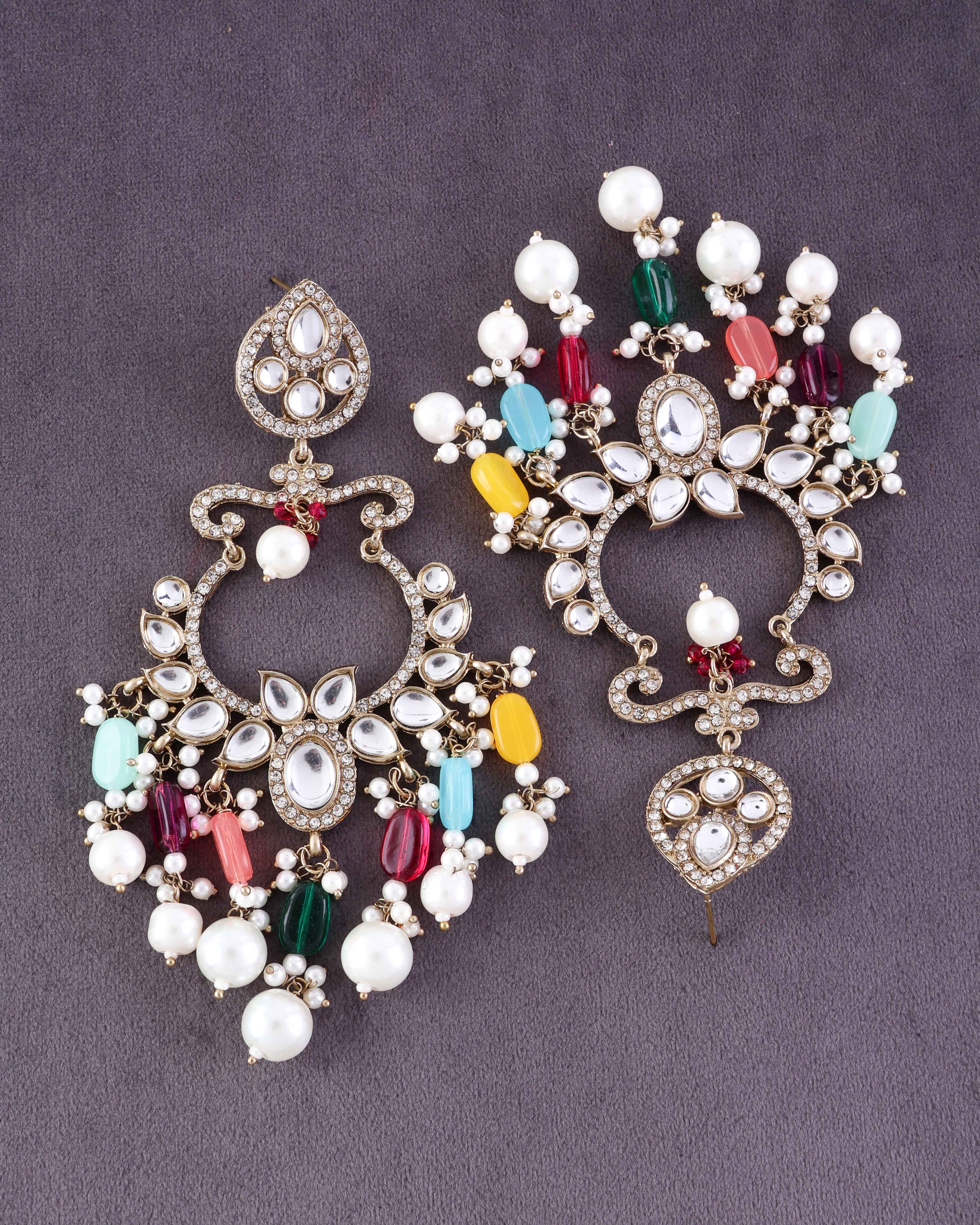 Multi Rajveer Designer Chandbali Earring - Image 8