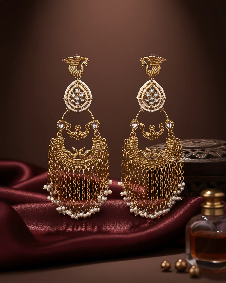 Natasha Designer Chandbali Earring - Image 4