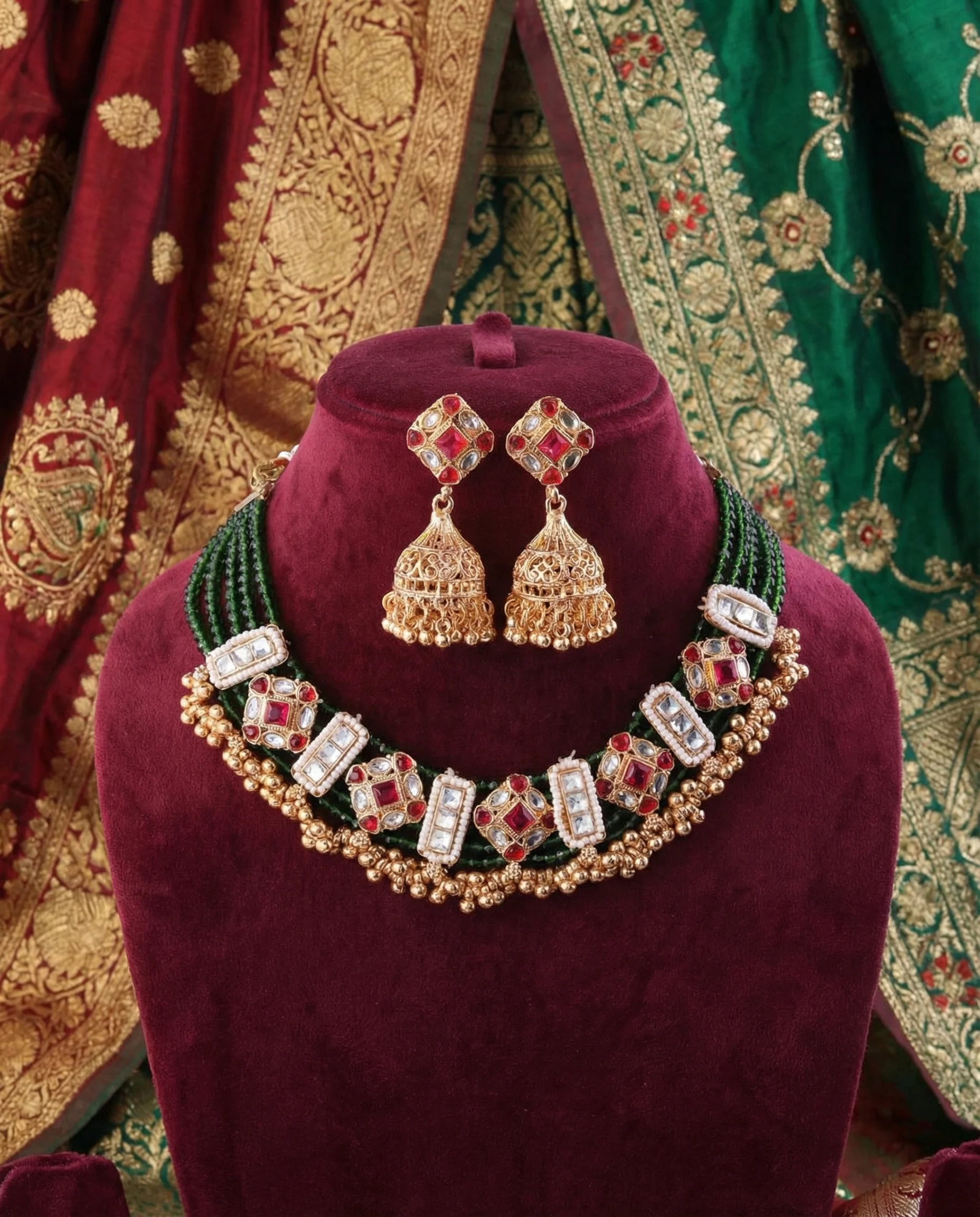 Navimaya Rajwada Necklace Set with Earring - Image 5