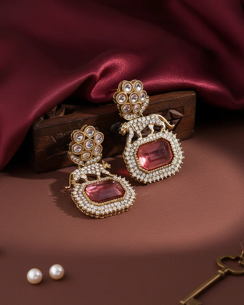Onion Virushka Sabya Zircone Designer Earring - Image 3