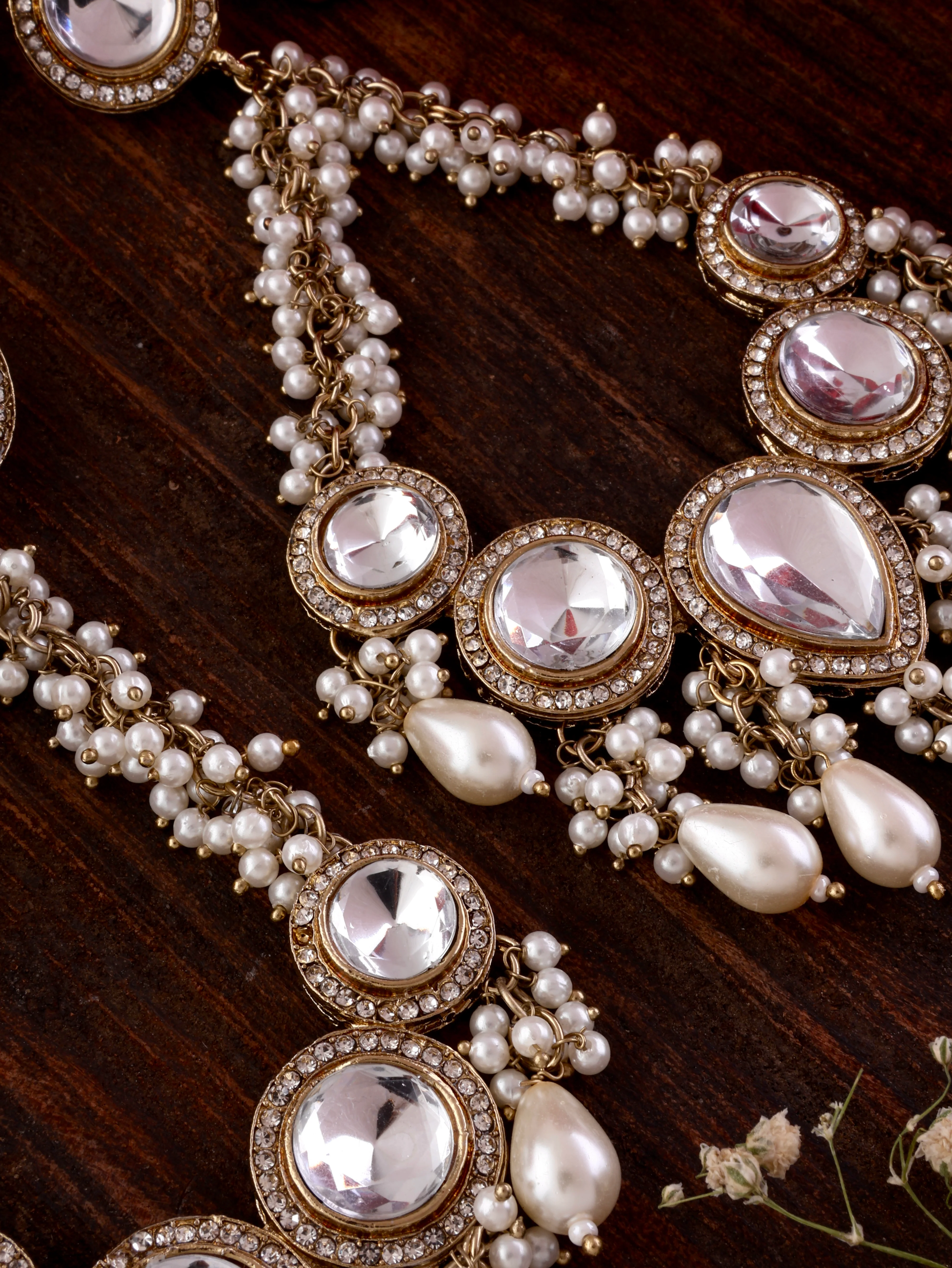 Oorja Premium Chandbali with Pearl and Zircone Detailing - Image 3