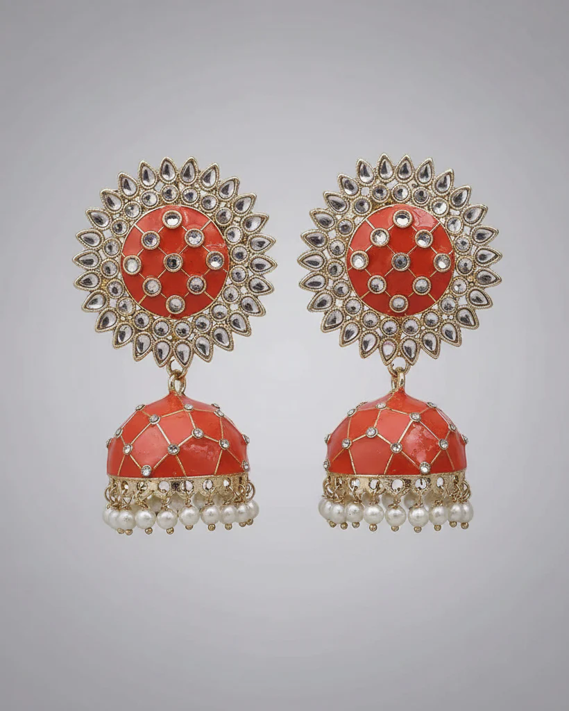 Orange Tanu Meena Jhumka - Image 5