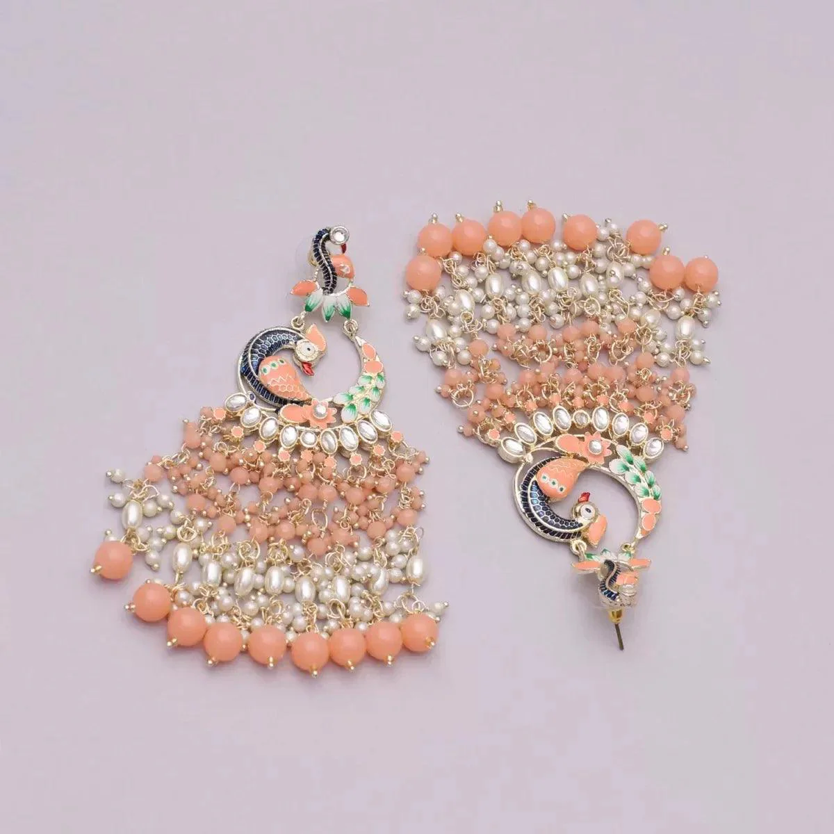 Peach Mayurakshi Earring - Image 2