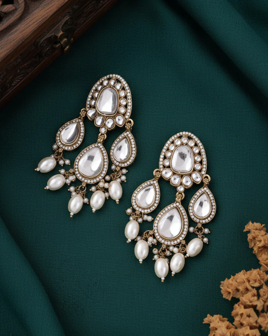 Pearl Preet Designer Chandbali - Image 4