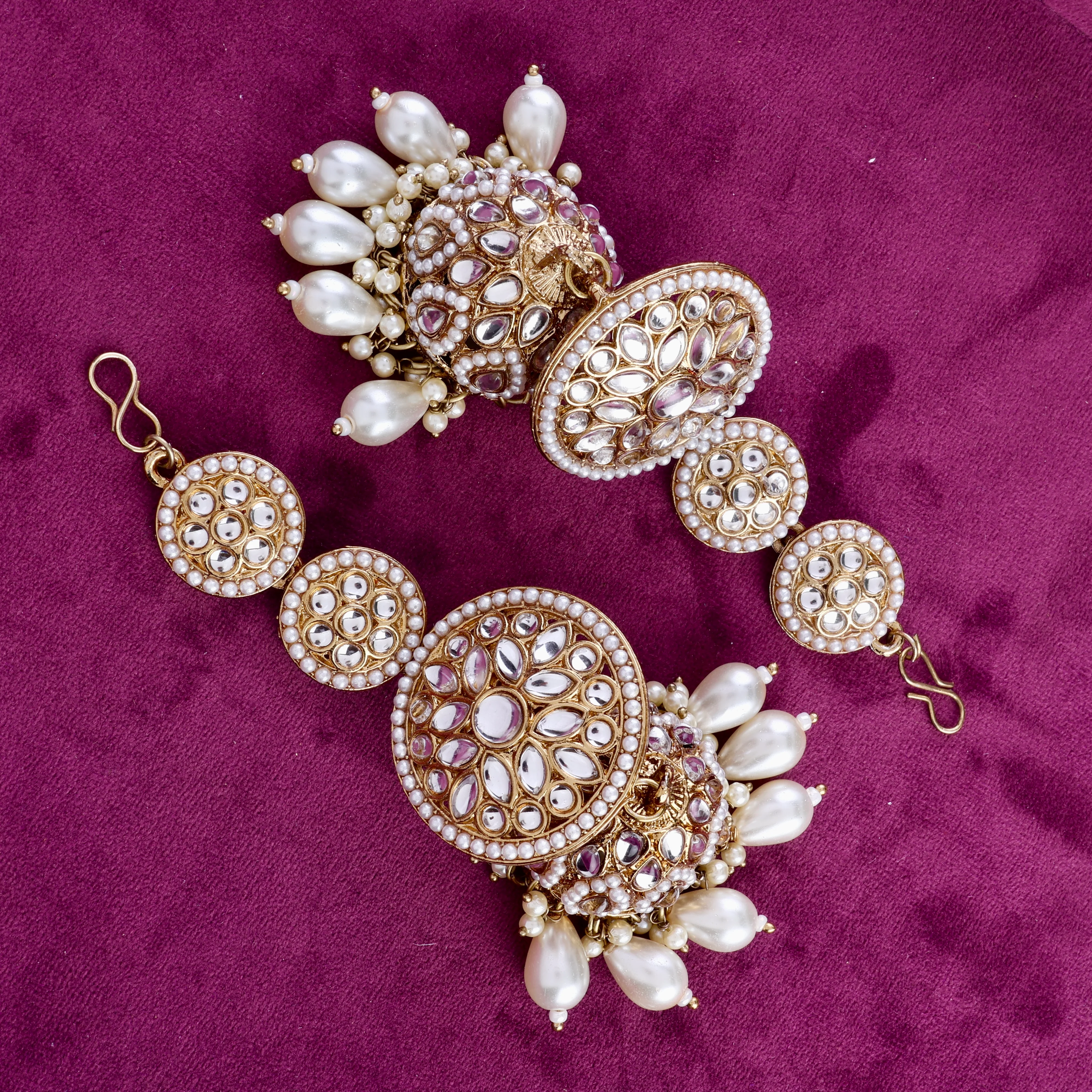Pearl Rukhsar Statement Jhumka - Image 3
