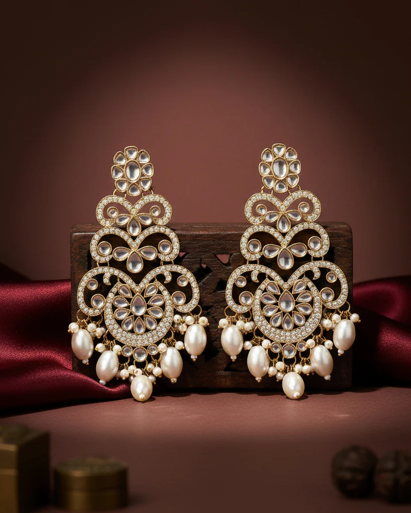Pearl Zayna Designer Earring - Image 2