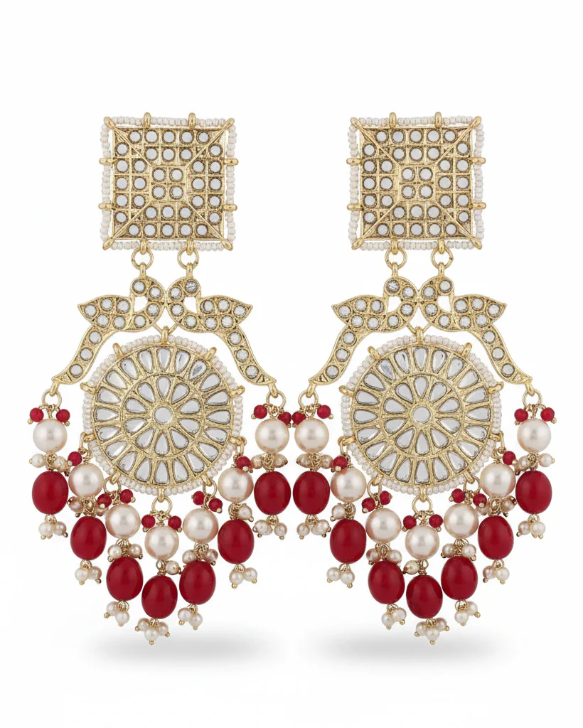 Pink Arhan Chandbali - Image 4