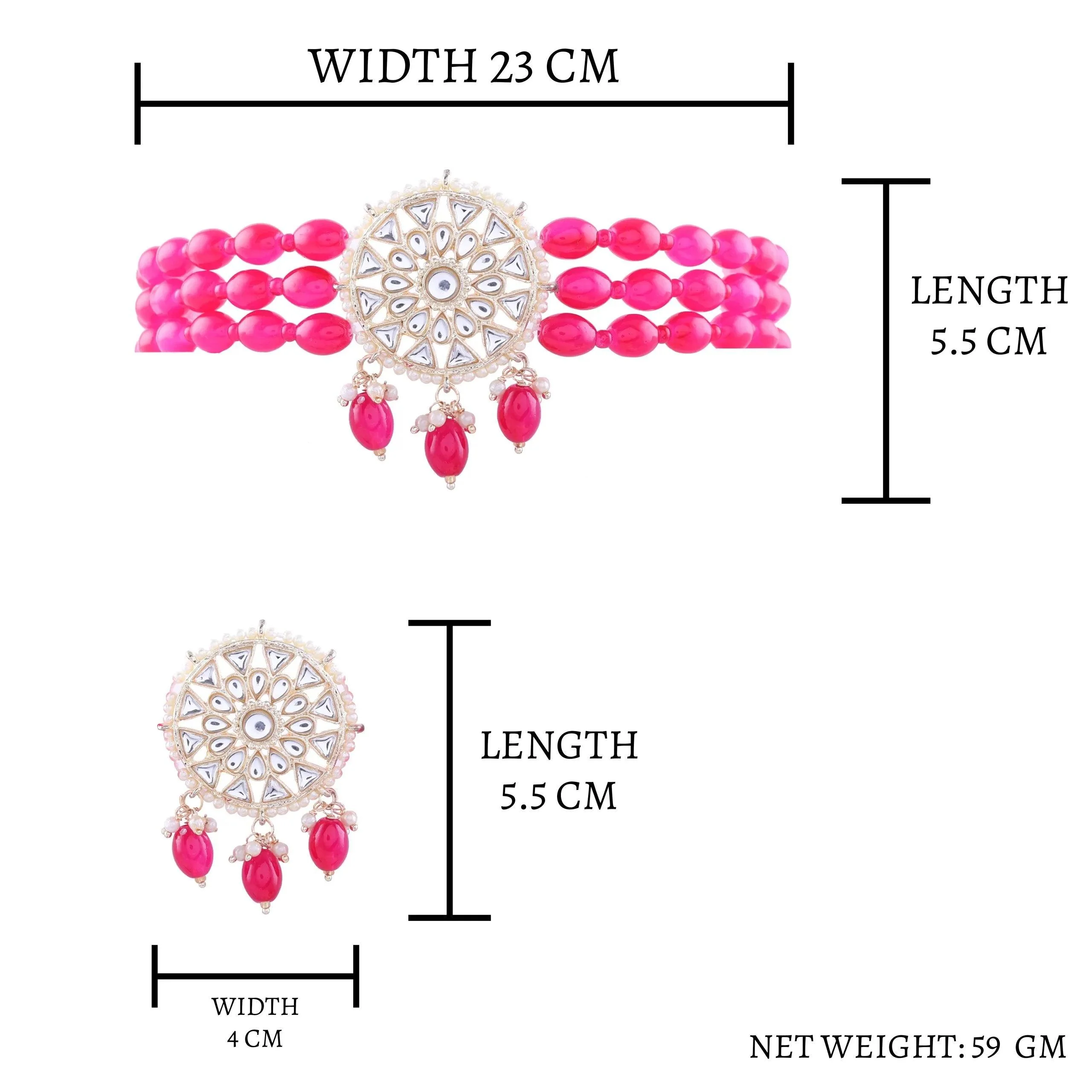 Pink Arshi Choker Set - Image 5