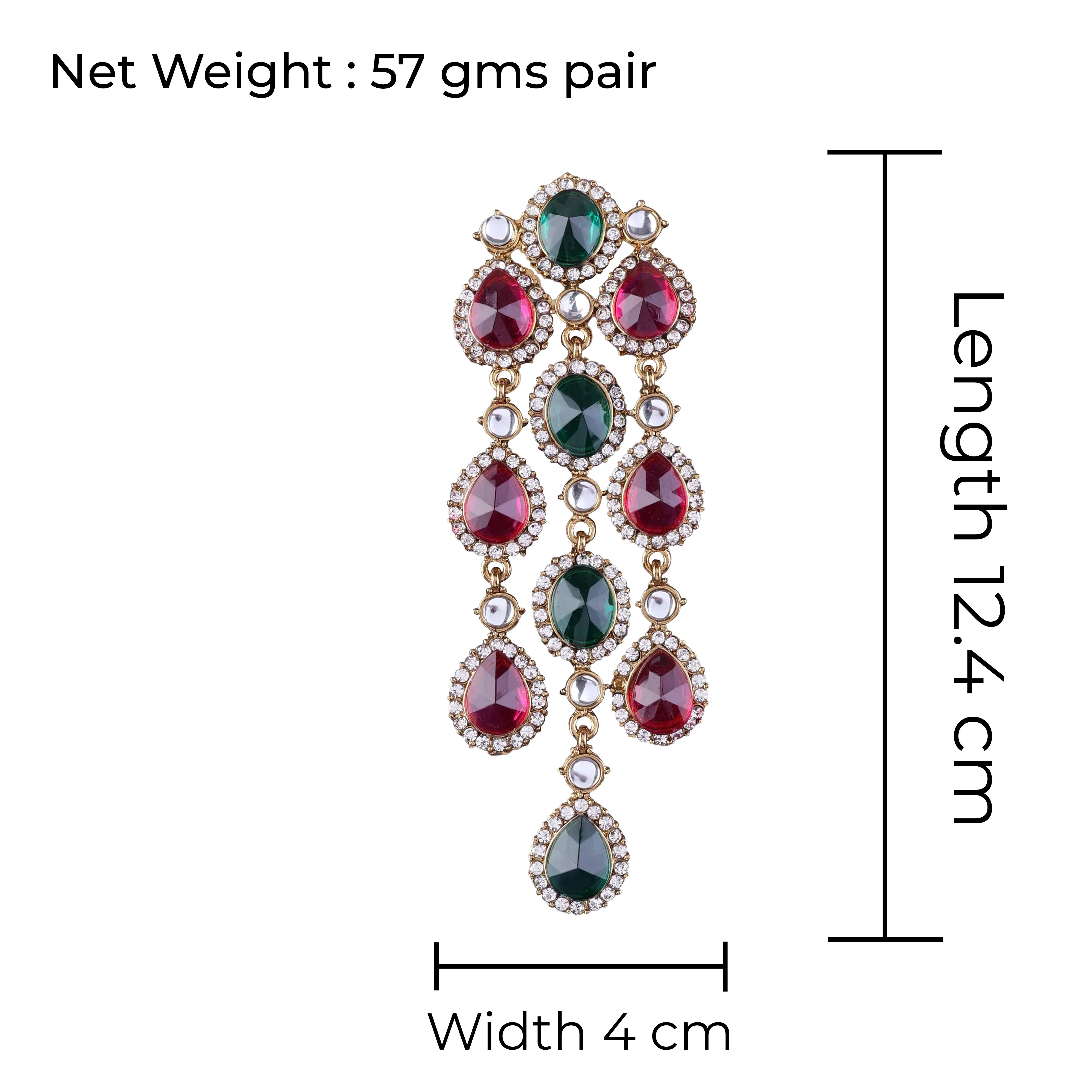 Pink Green Tavleen Dangler Earring - Image 6