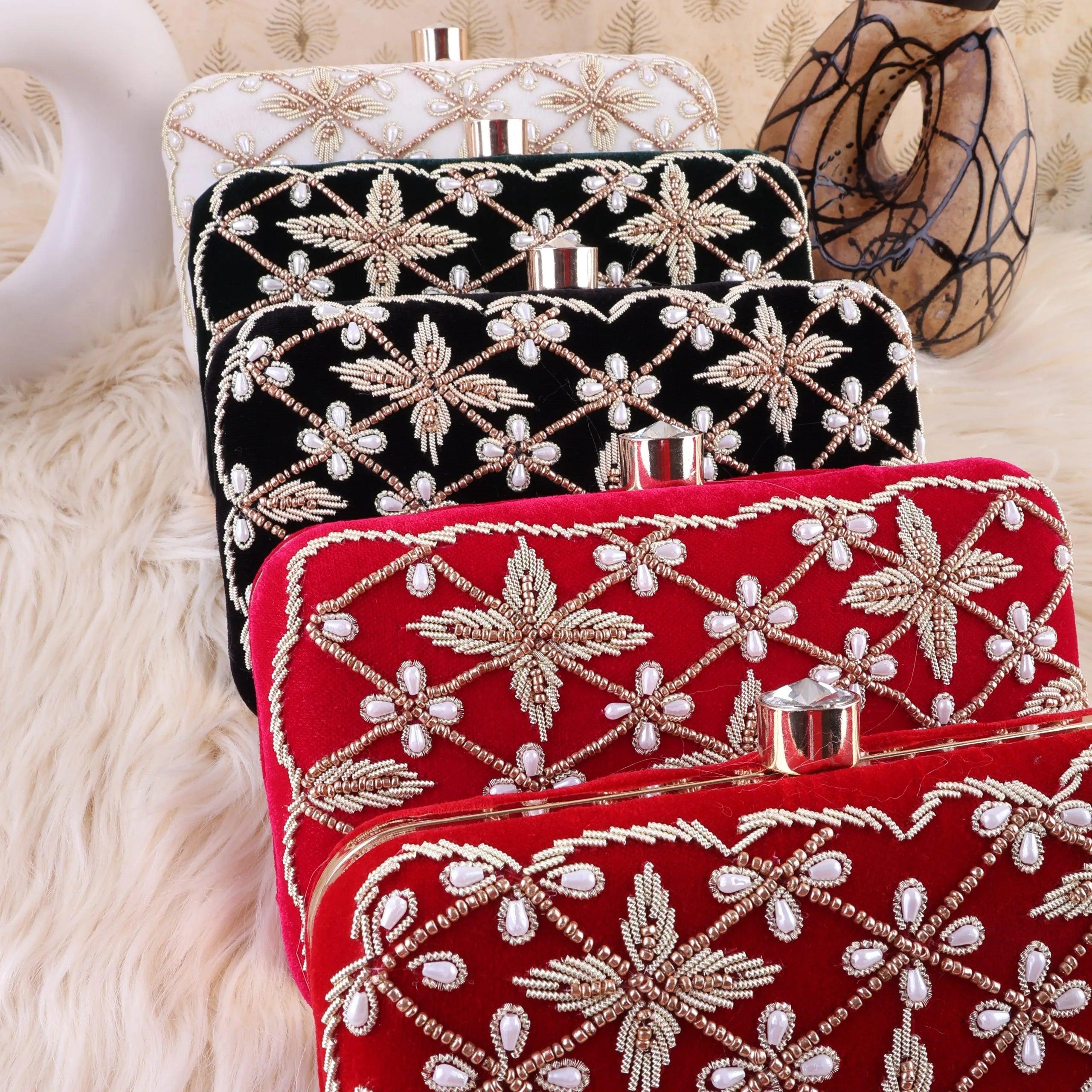 Pink Jivika Embroidered Clutch - Image 3