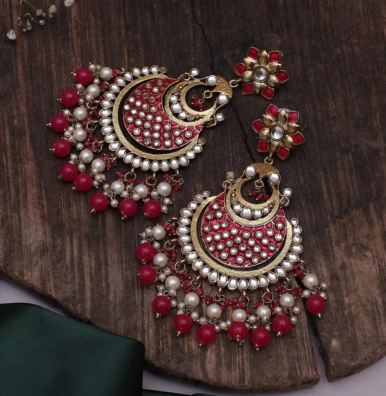 Pink Nazma Chandbali - Image 4