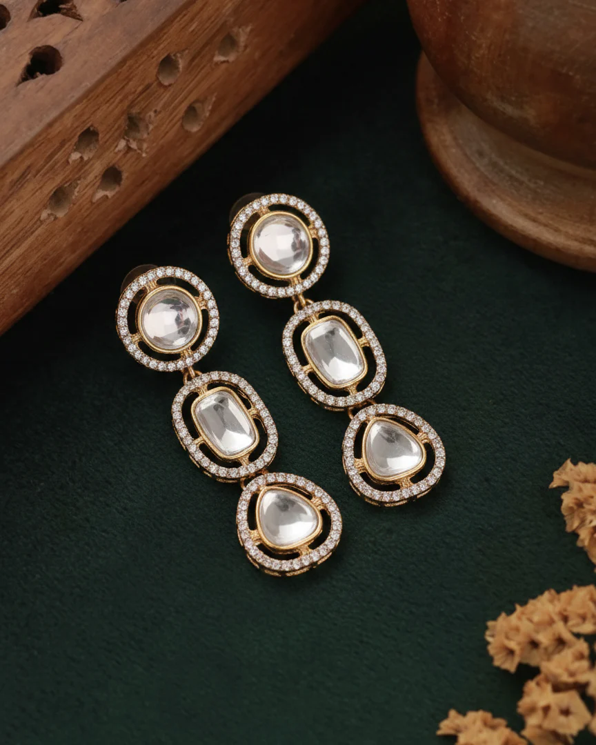 Pranay Polki Dupe Earring - Image 3