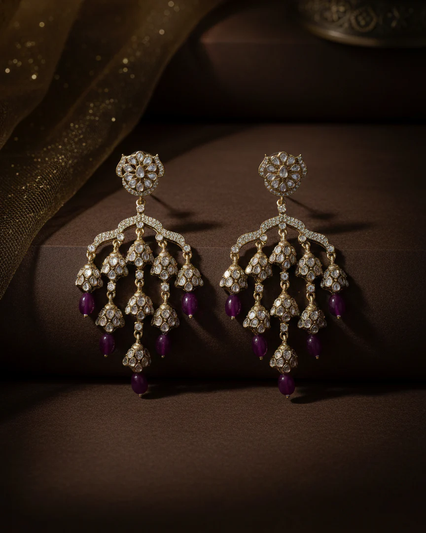 Purple Ahsas Designer Premium Earring - Image 2