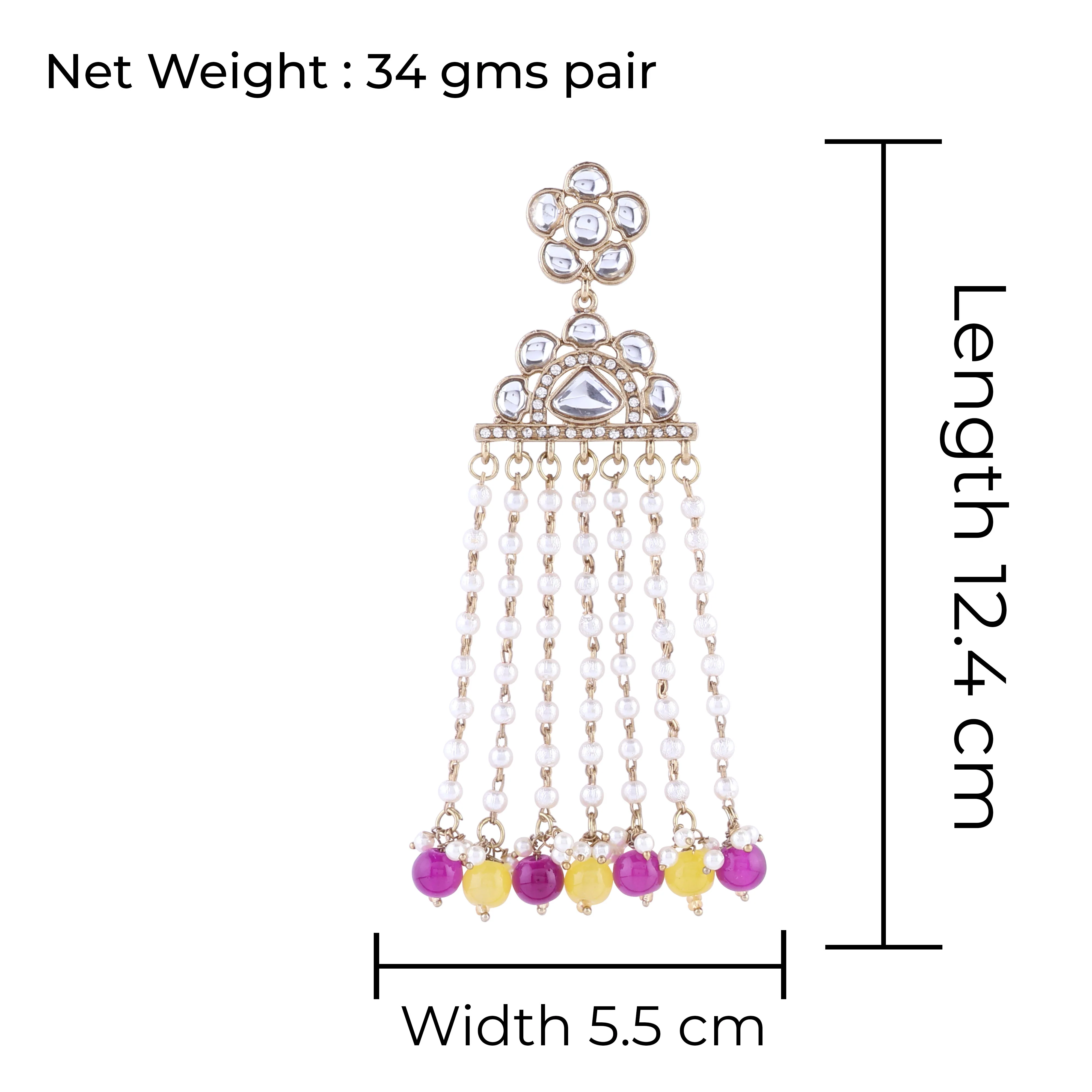 Purple Yellow Shrusti Designer Earring - Image 3