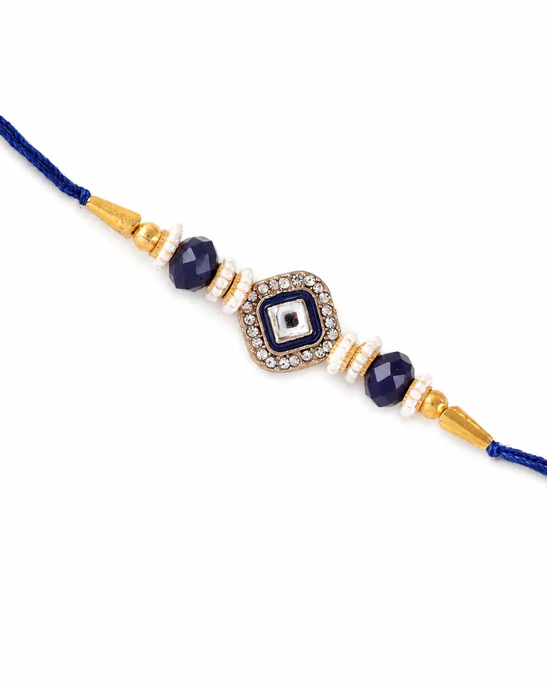 Blue Vaidik Rakhi for Brother | Tilak Set Included - Image 3