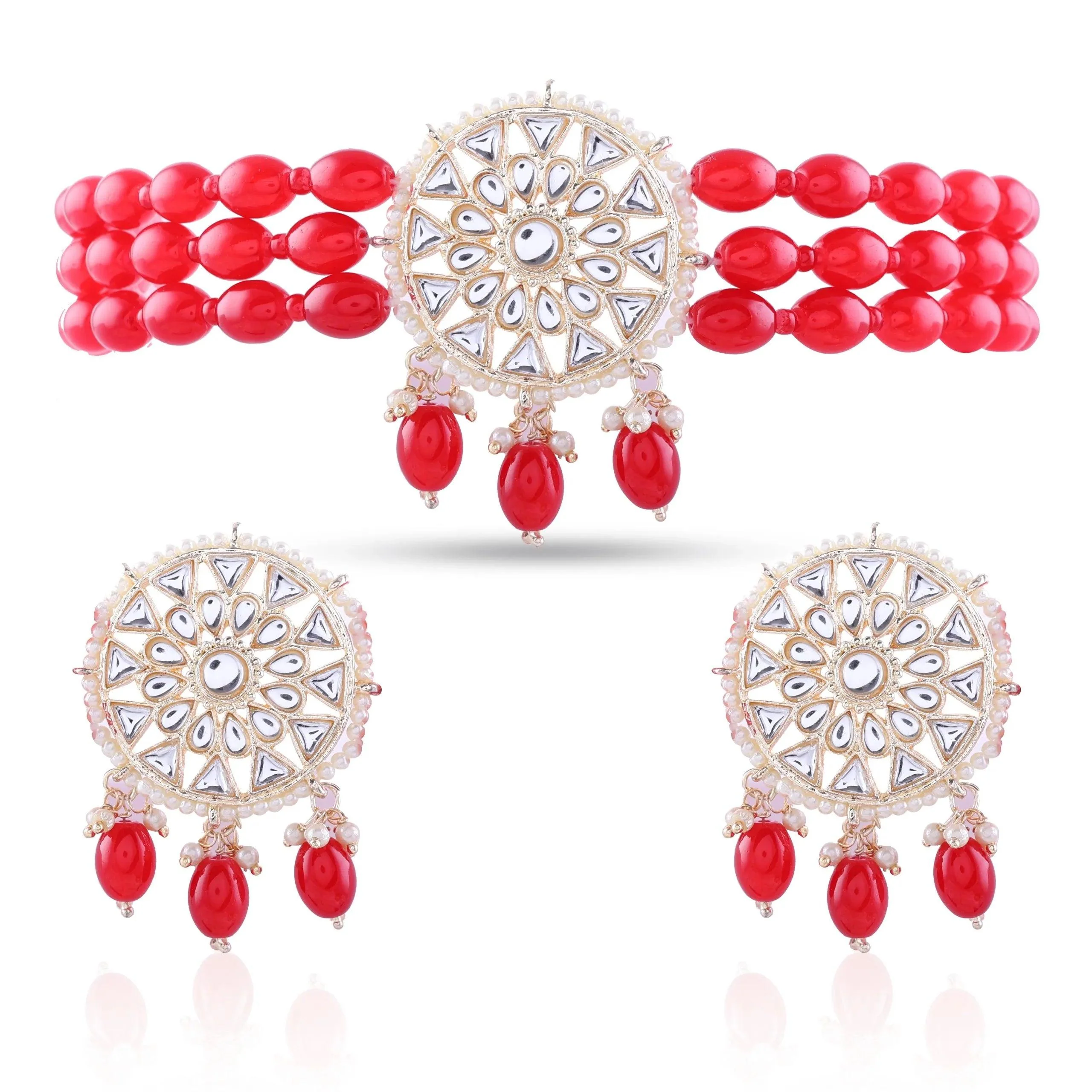 Red Arshi Choker Set - Image 4
