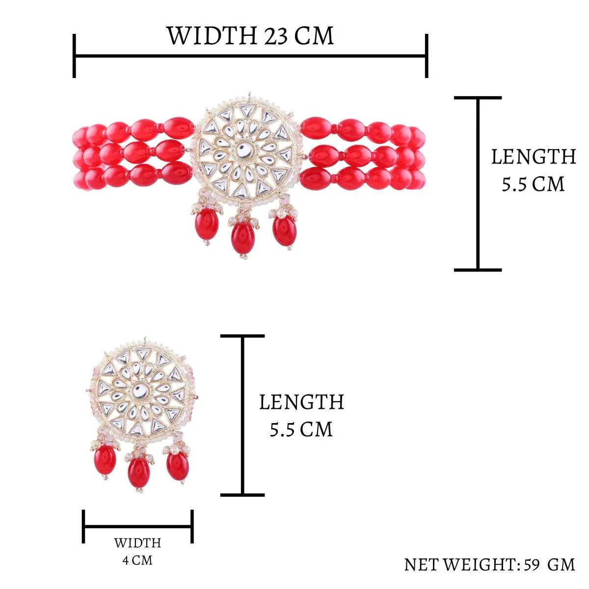 Red Arshi Choker Set - Image 5